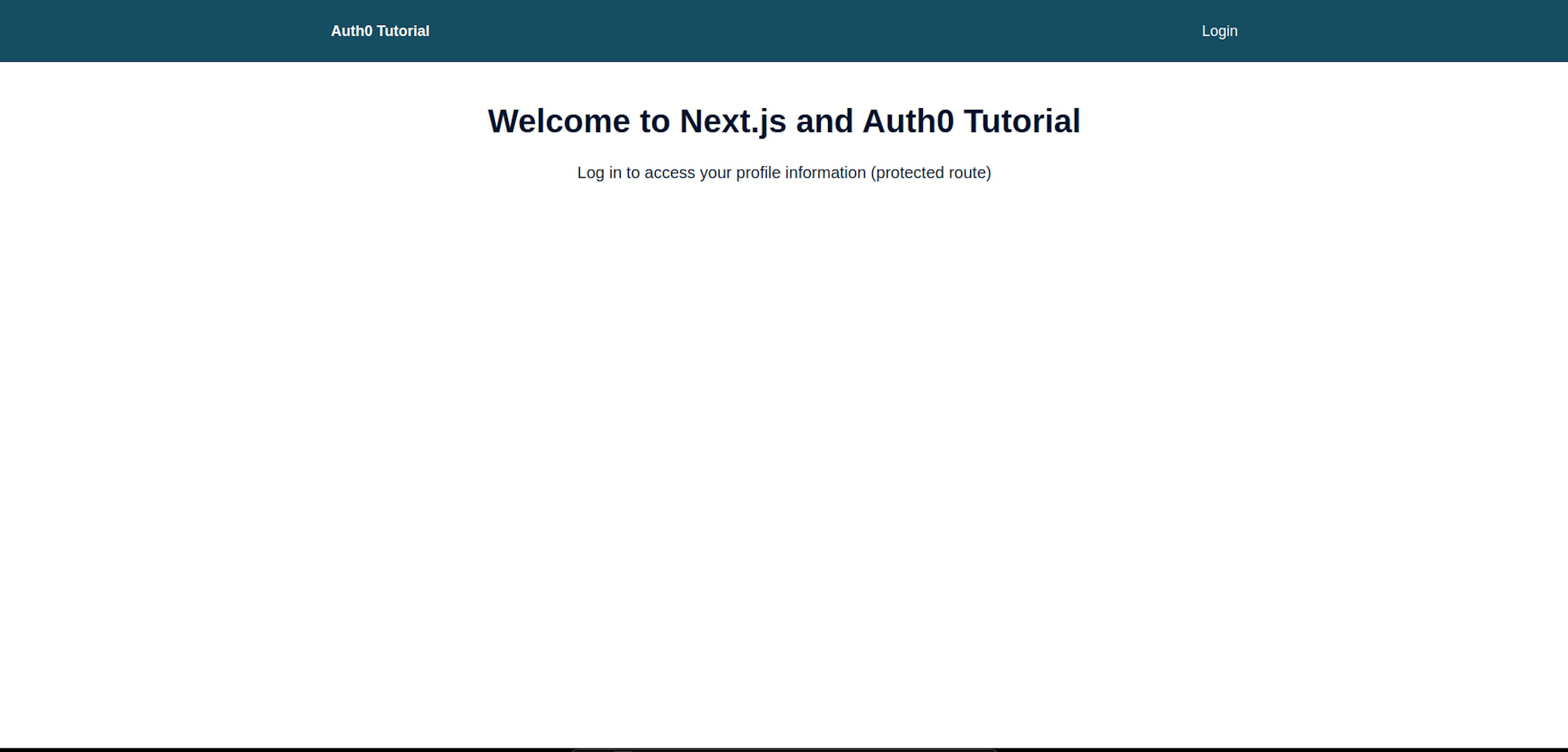 An image of Next Auth0 welcome tutorial screen