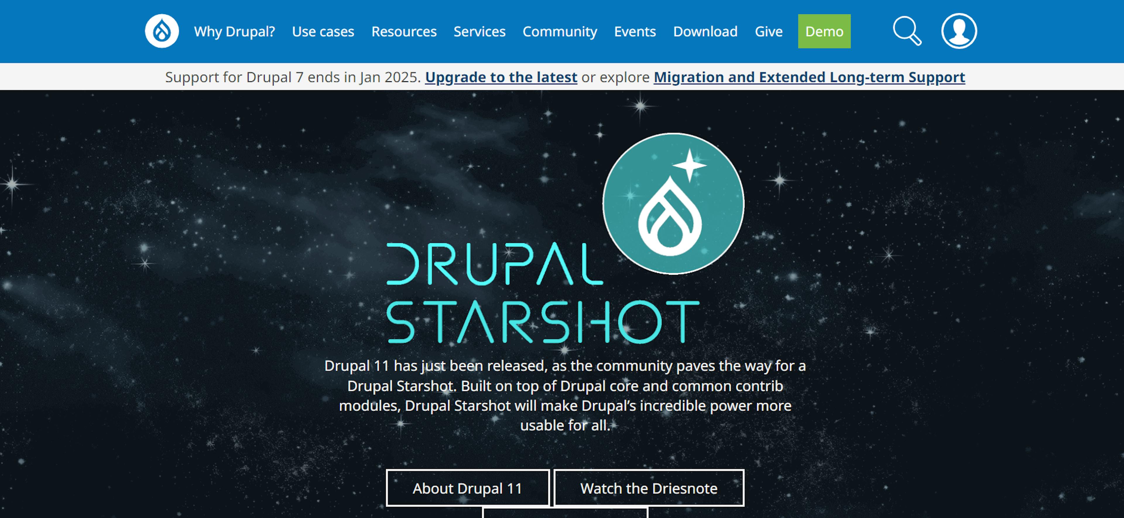 Image of Drupal site.