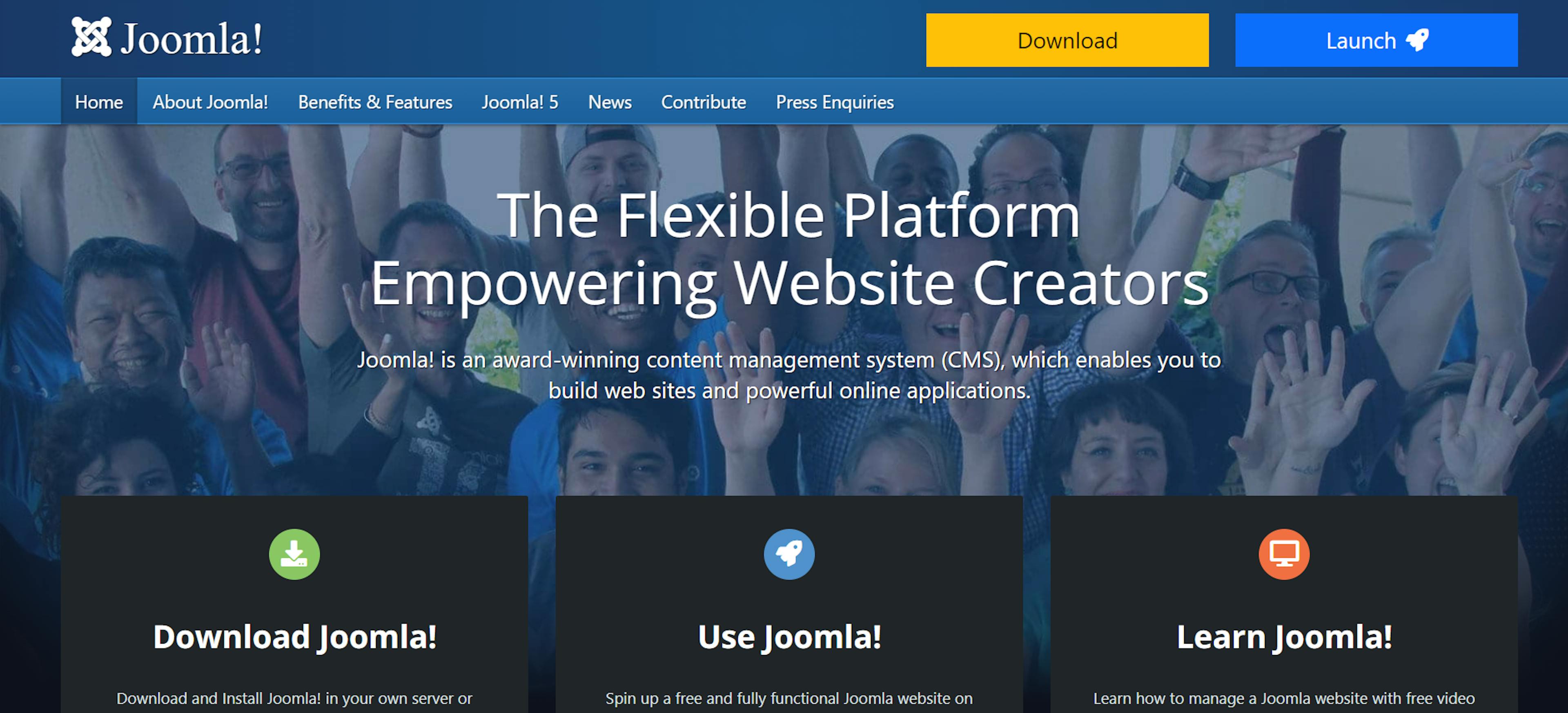 An image of Joomla site.