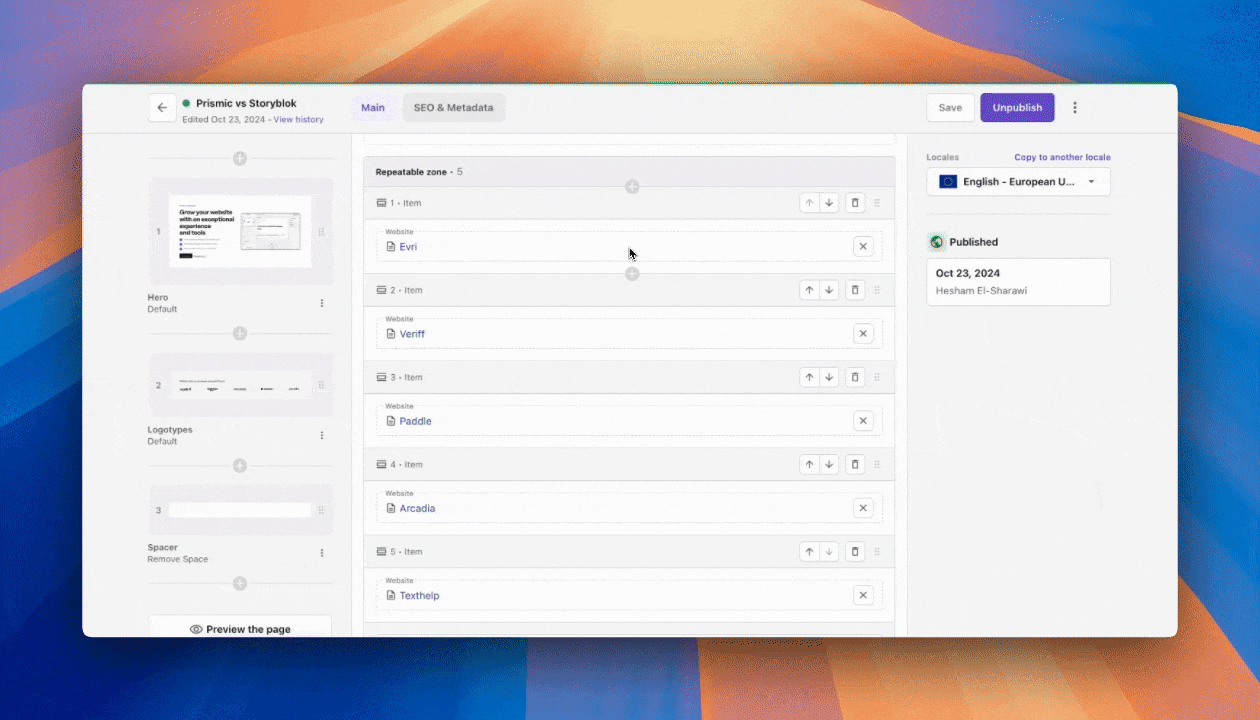 A GIF of the newly improved link field UI