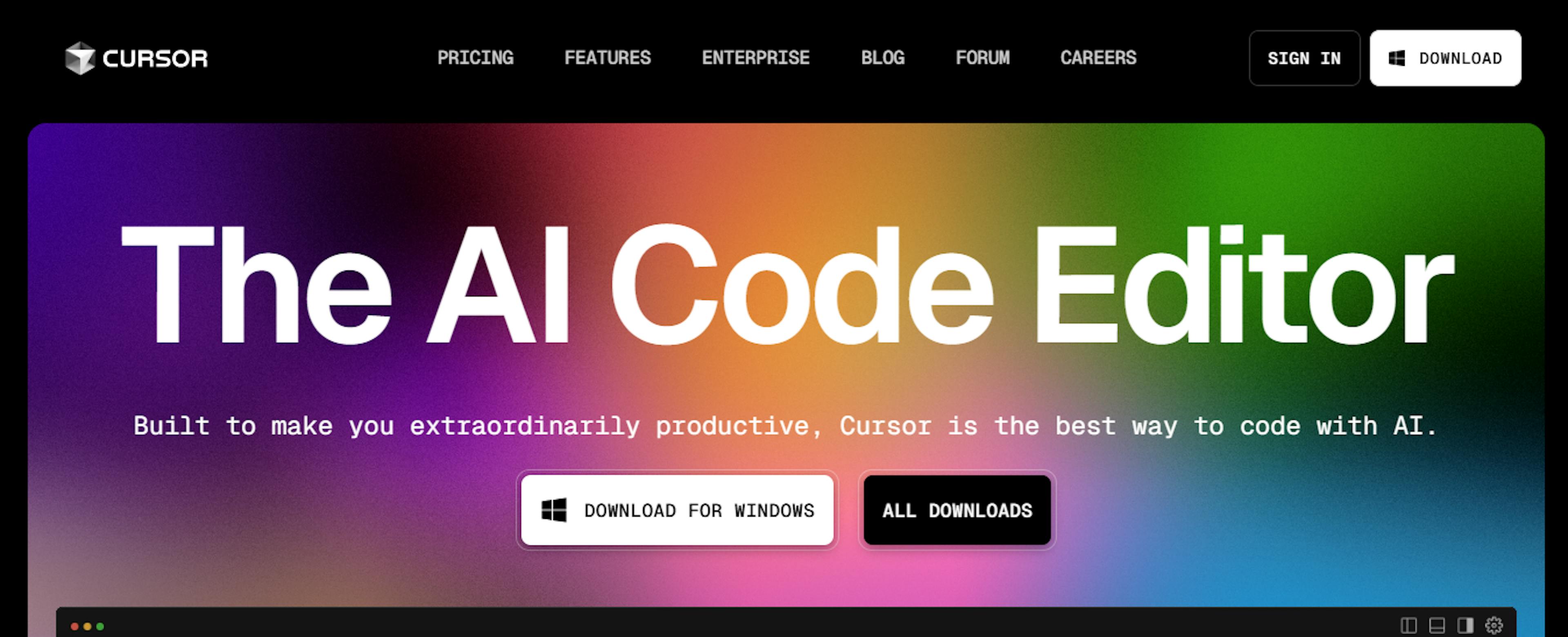 Image of Cursor AI website