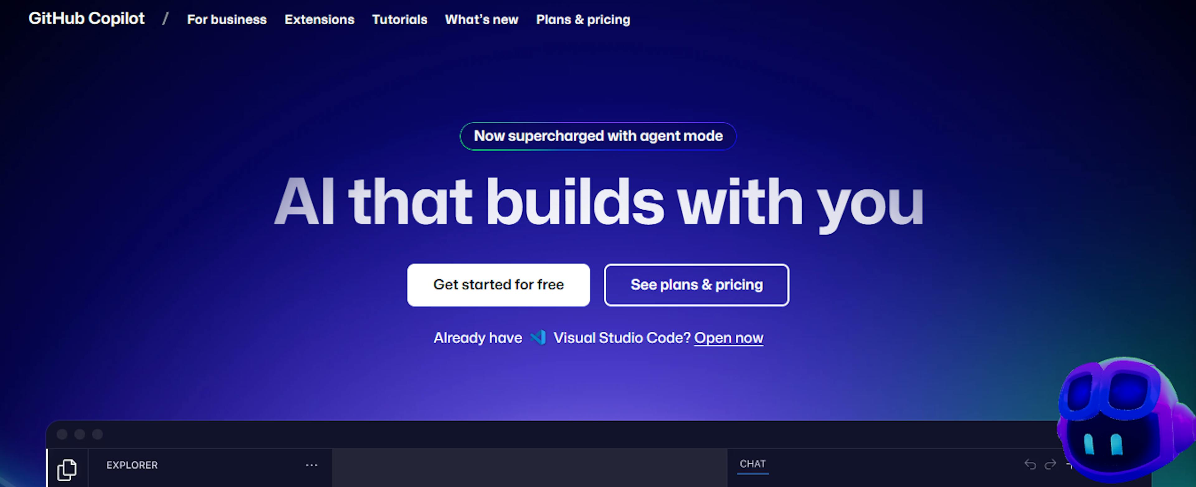 Image of GitHub Copilot website