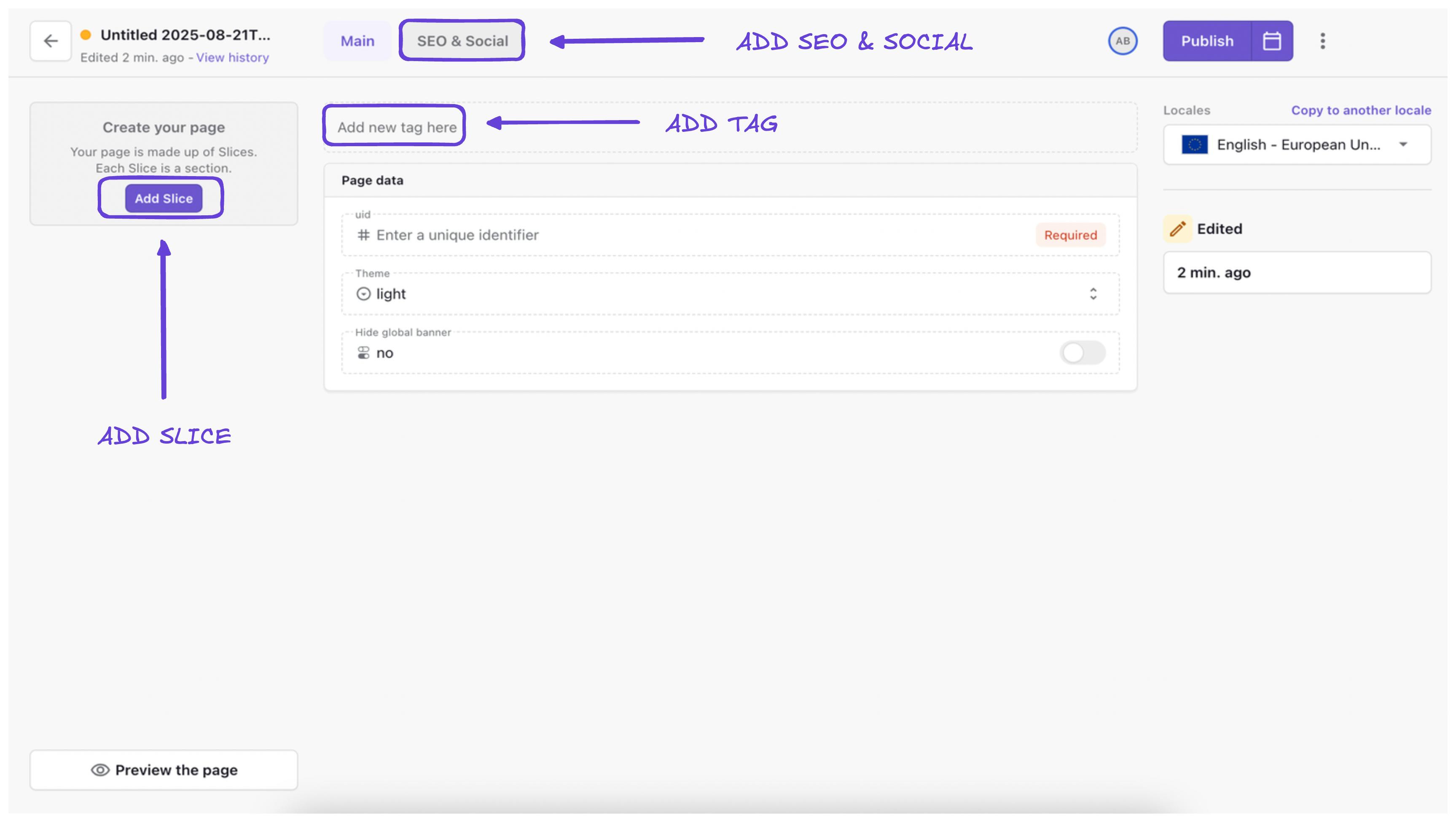 An image of the Page Builder overview