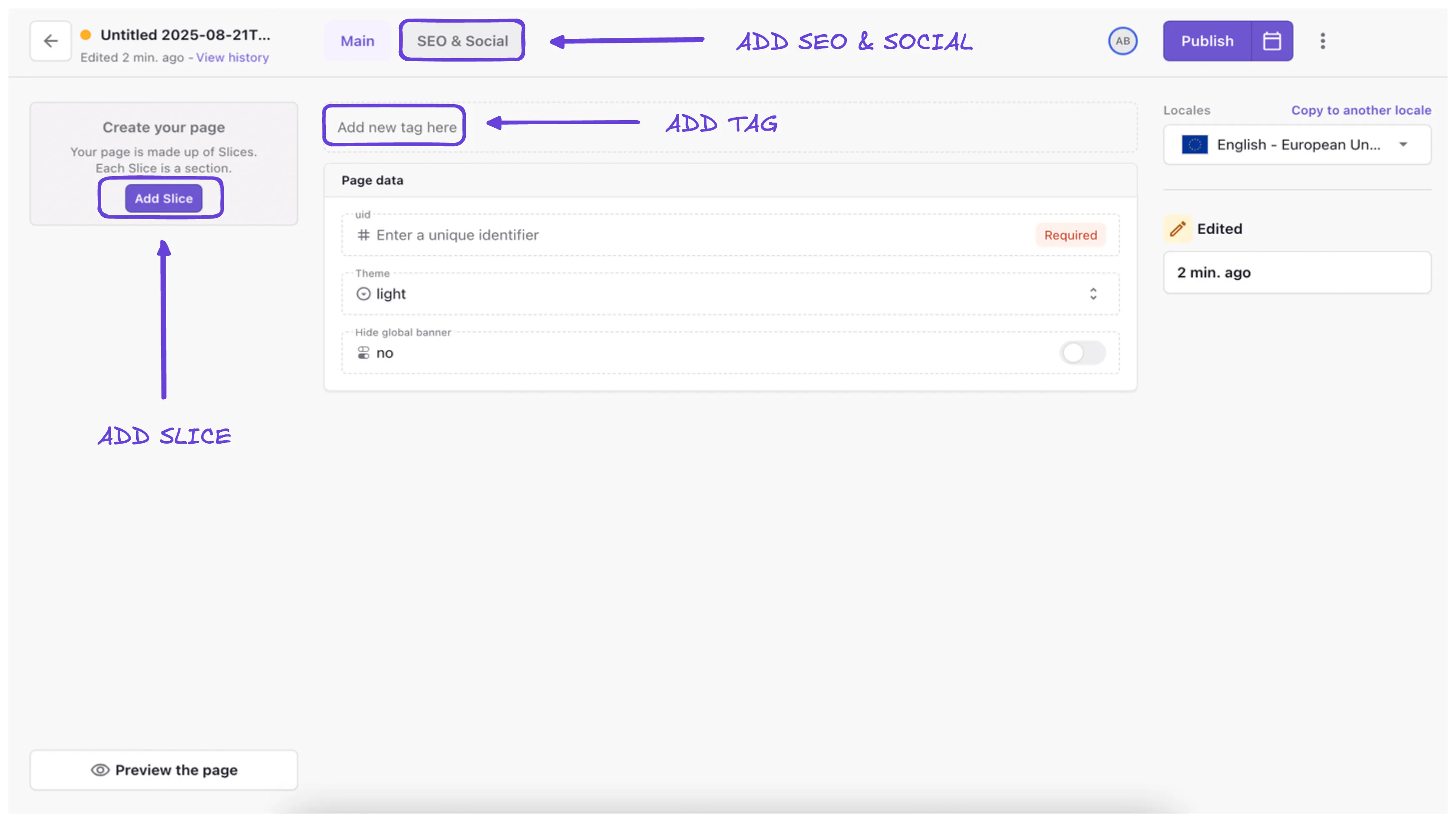 An image of the Page Builder overview