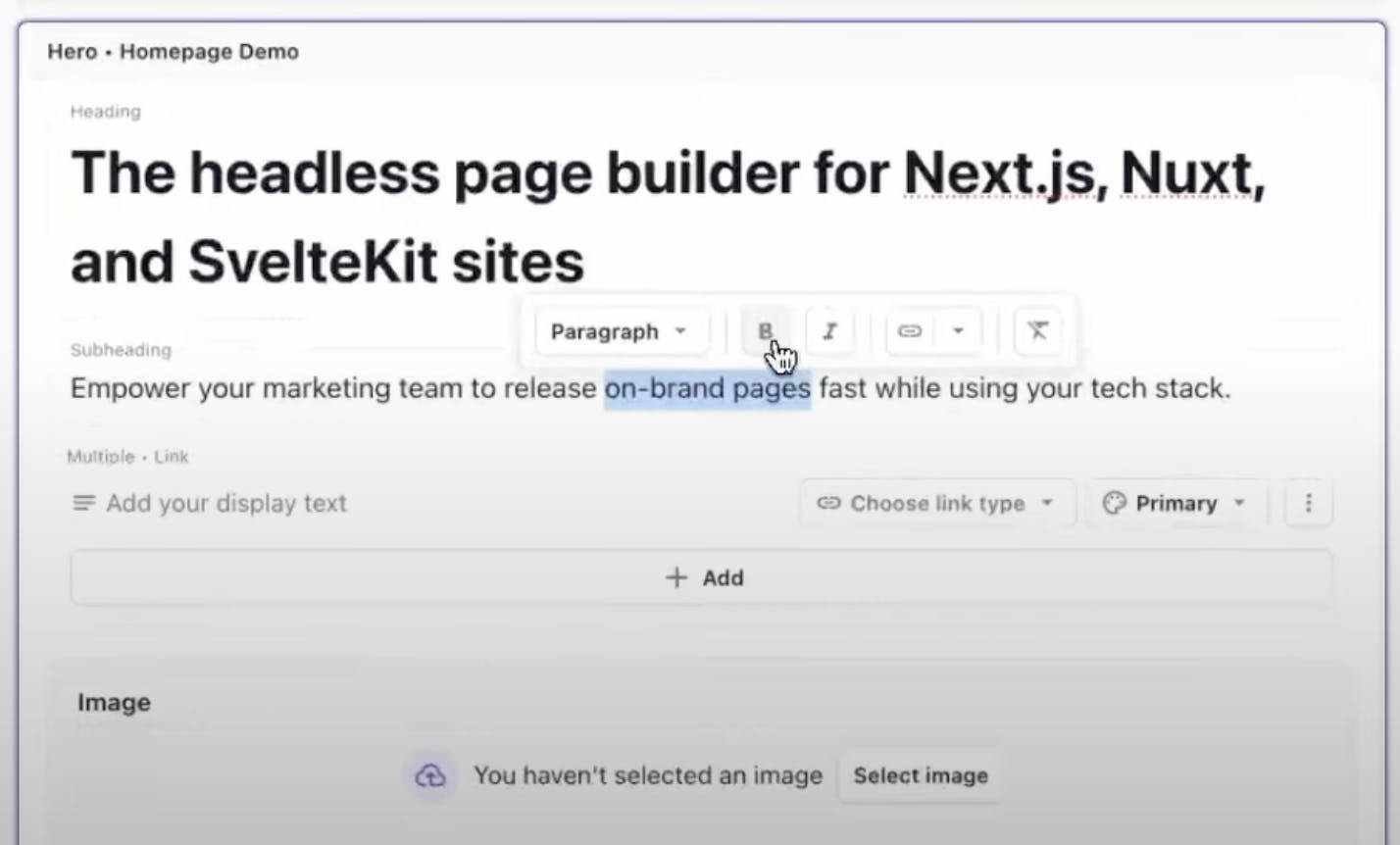 An image of adding a label in the Page Builder