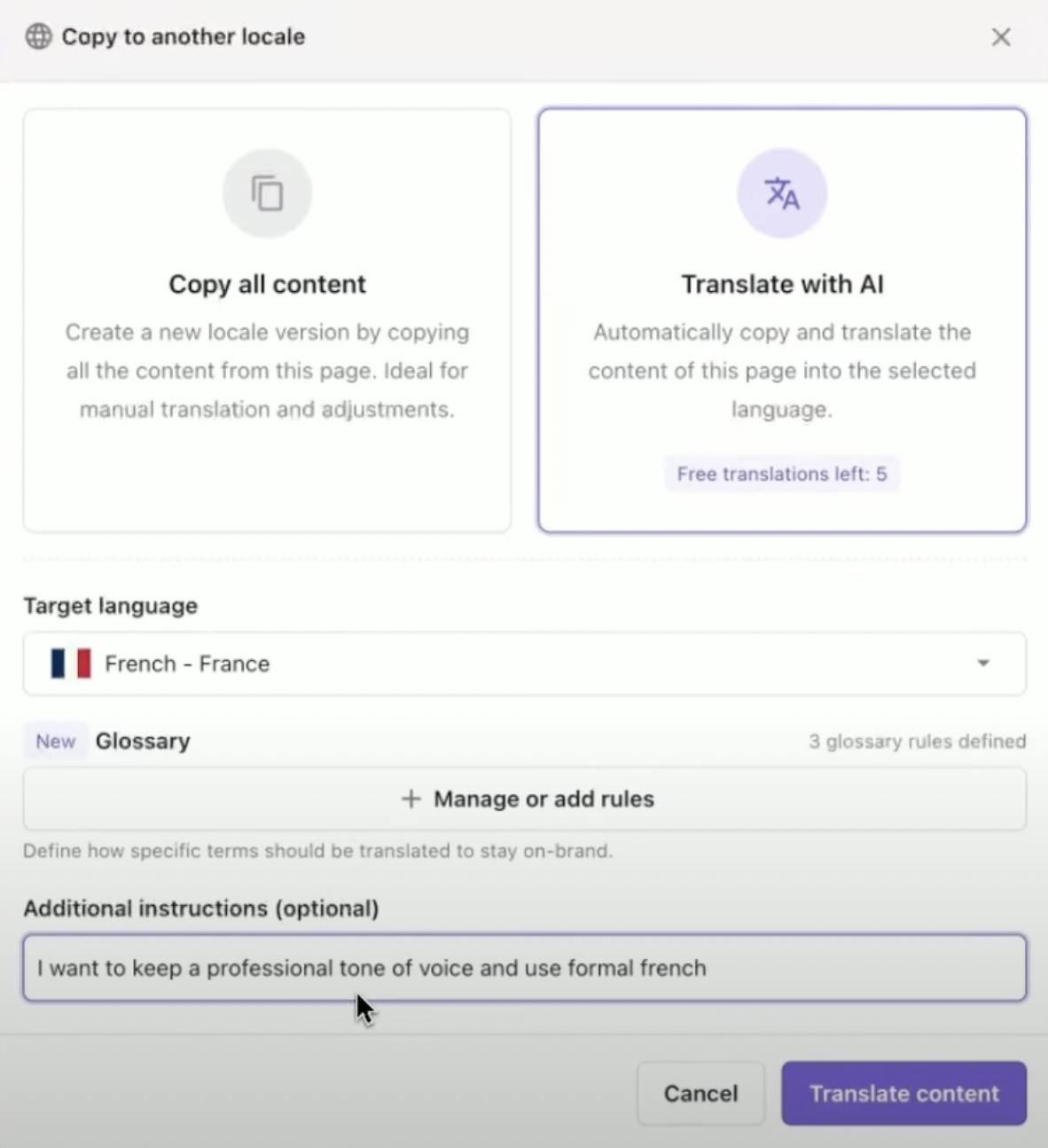 An image of tone and voice features of AI translation