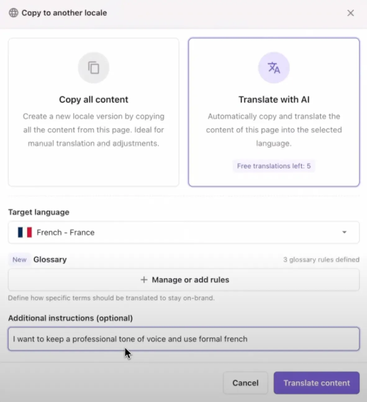 An image of tone and voice features of AI translation