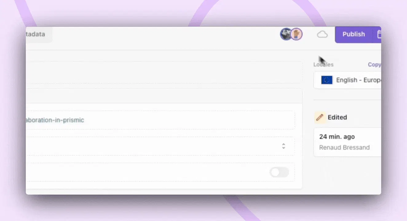 An image of real-time collaboration in the Page Builder