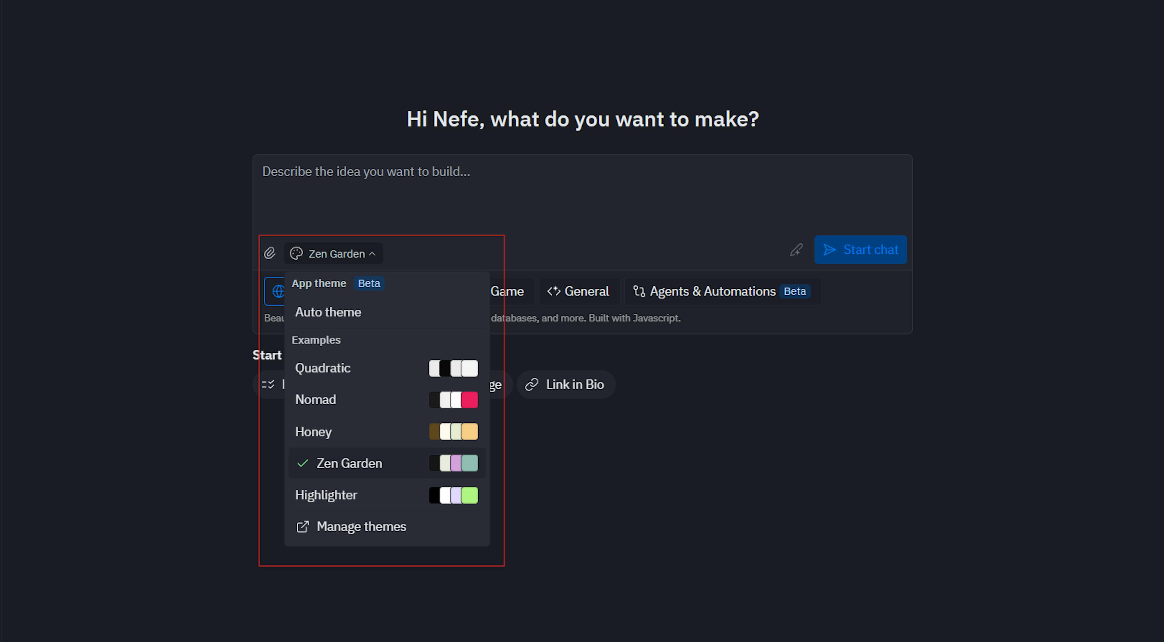 Replit chat interface image
