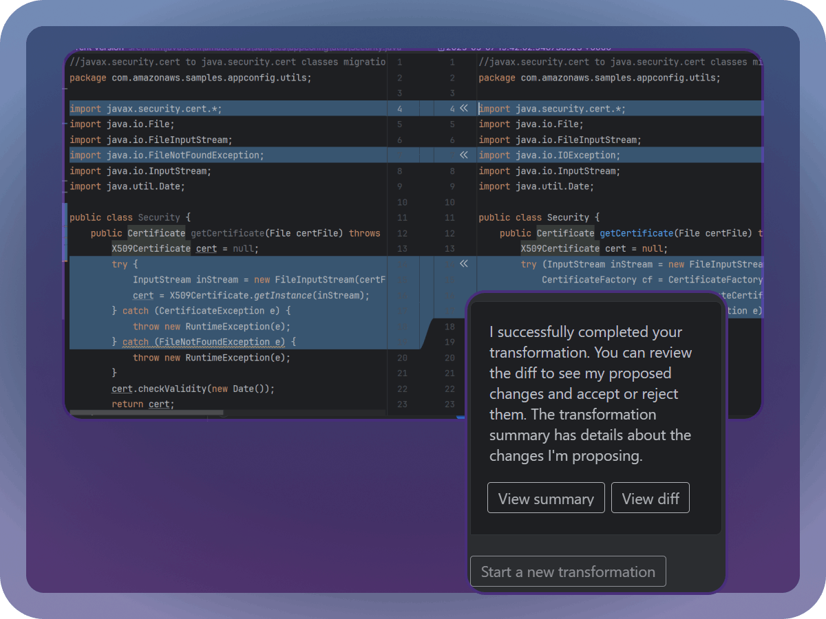 An image of code transformation