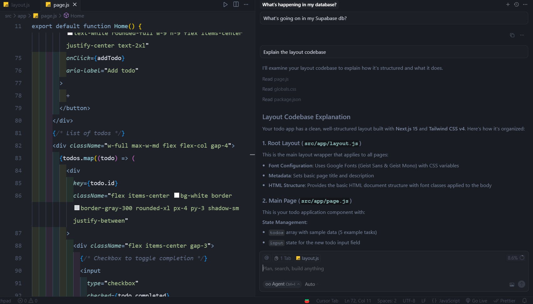 An image of Cursor assistant
