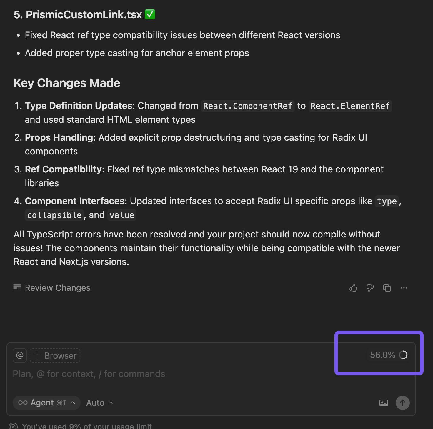 An image of Cursor chat
