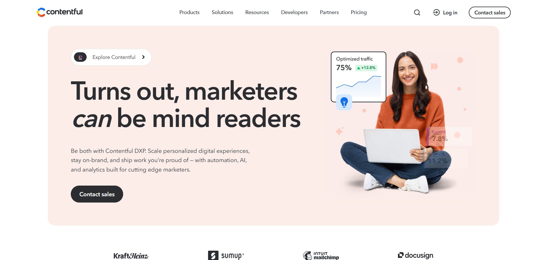 Image of contentful homepage