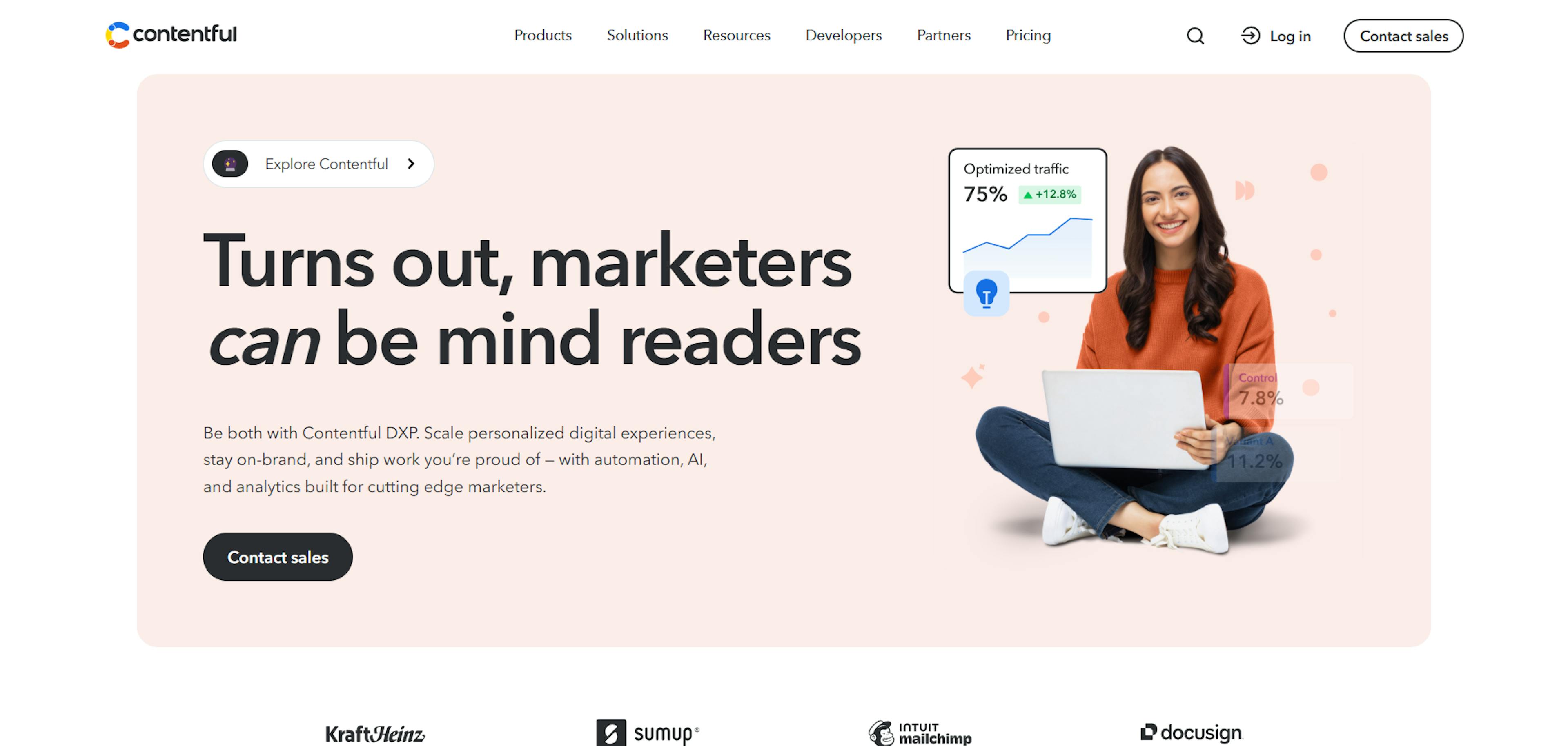 Image of contentful homepage