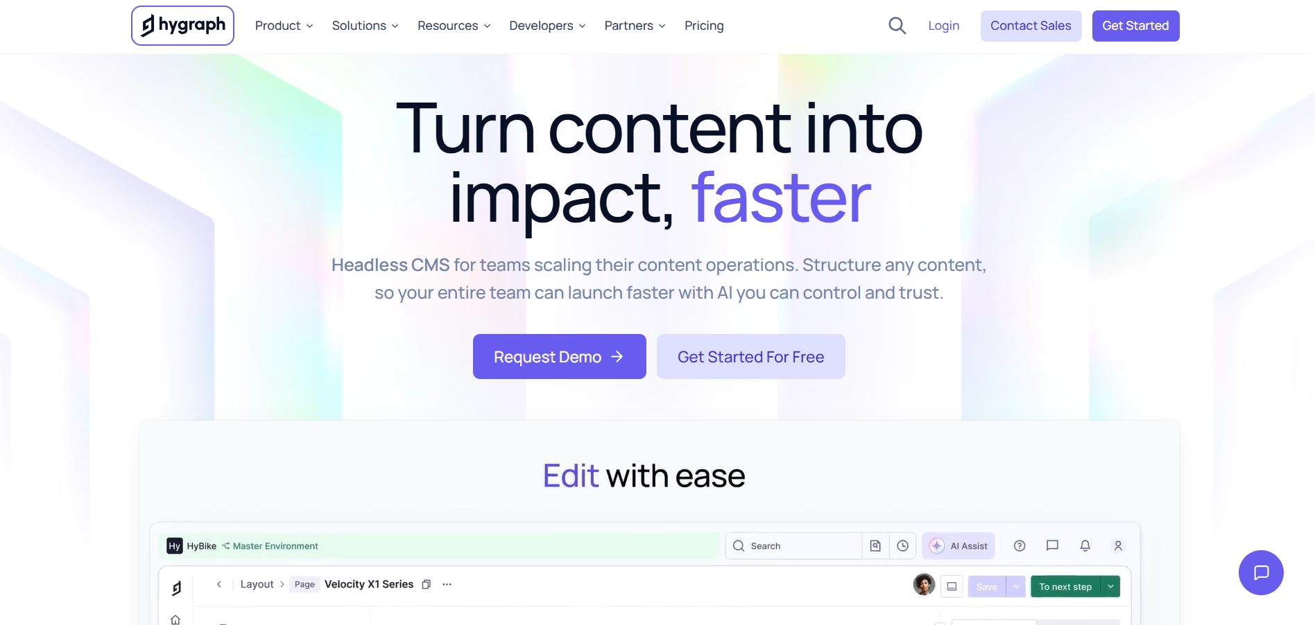 Image of Hygraph homepage