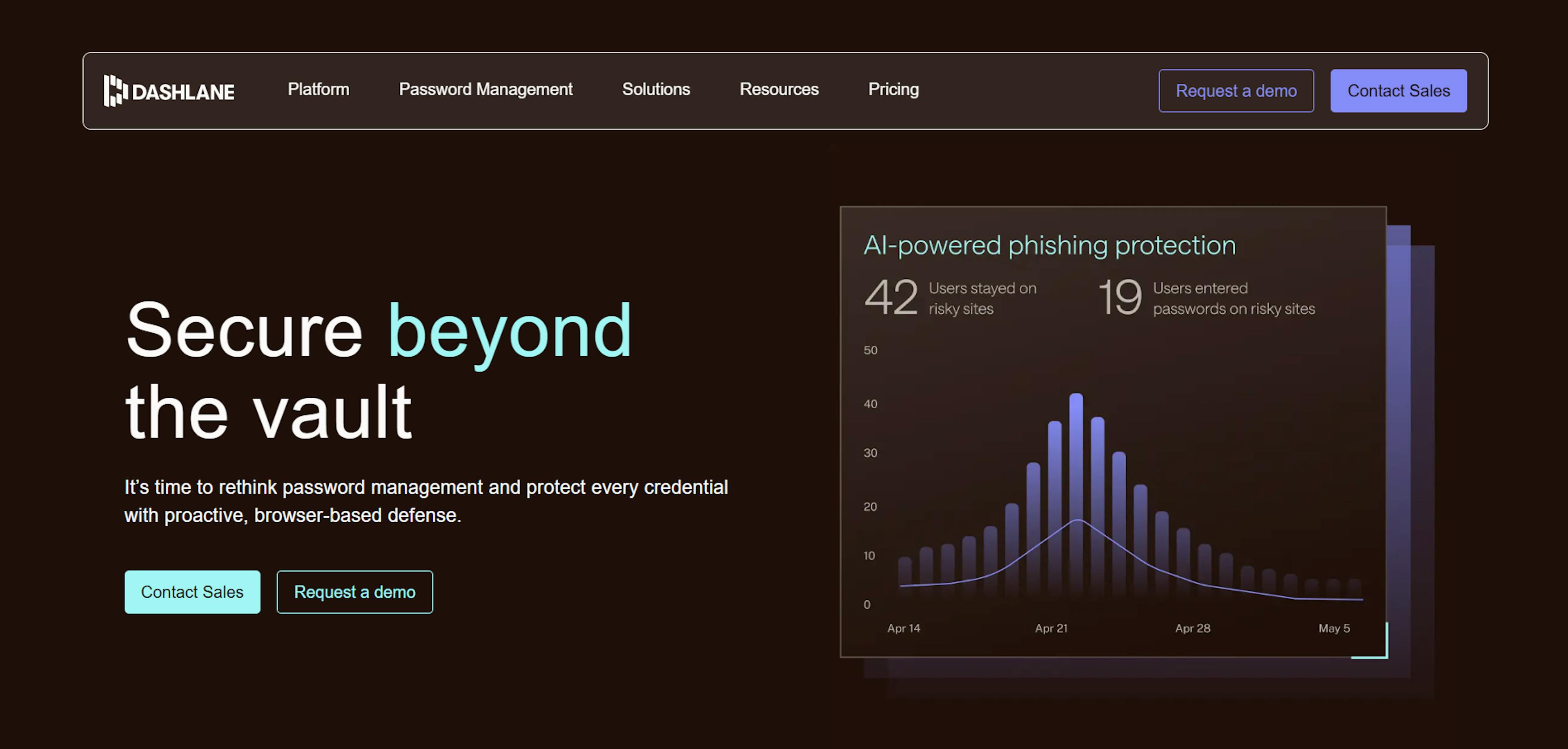 An image of Dashlane homepage