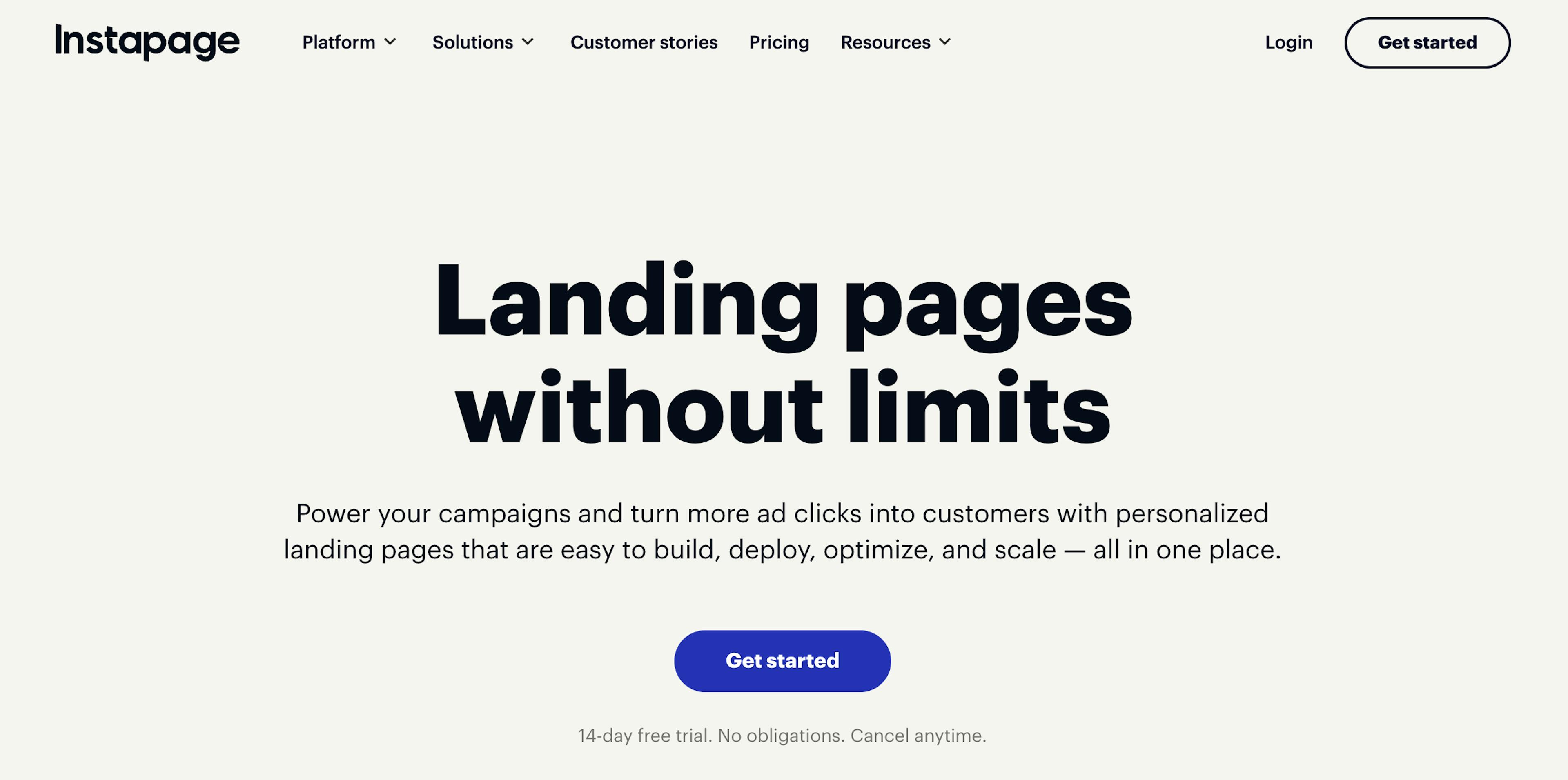 Instapage landing page builder