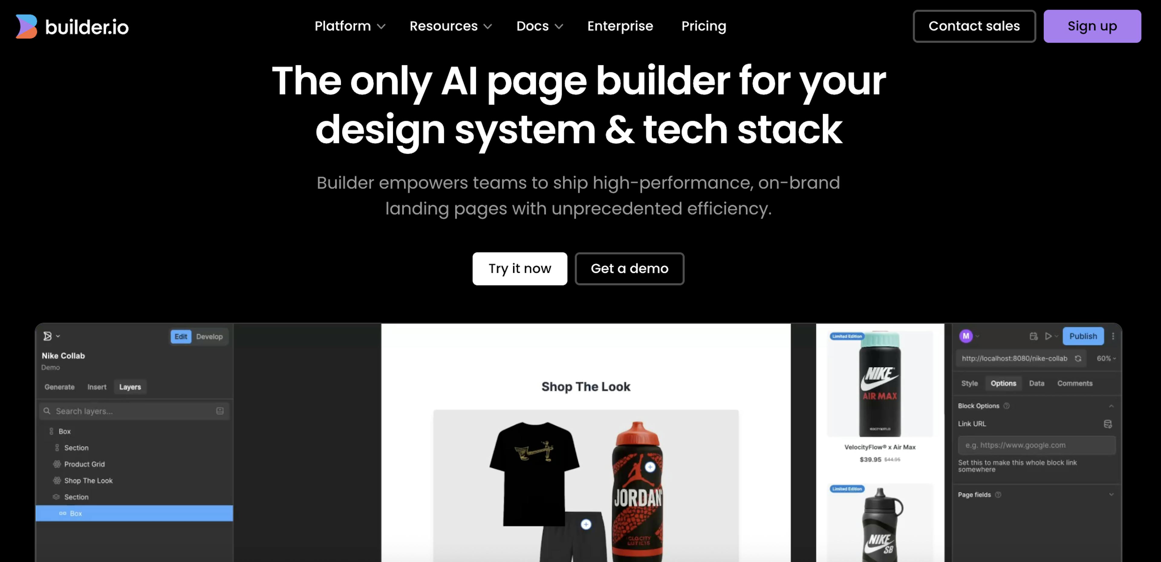 builder.io landing page builder