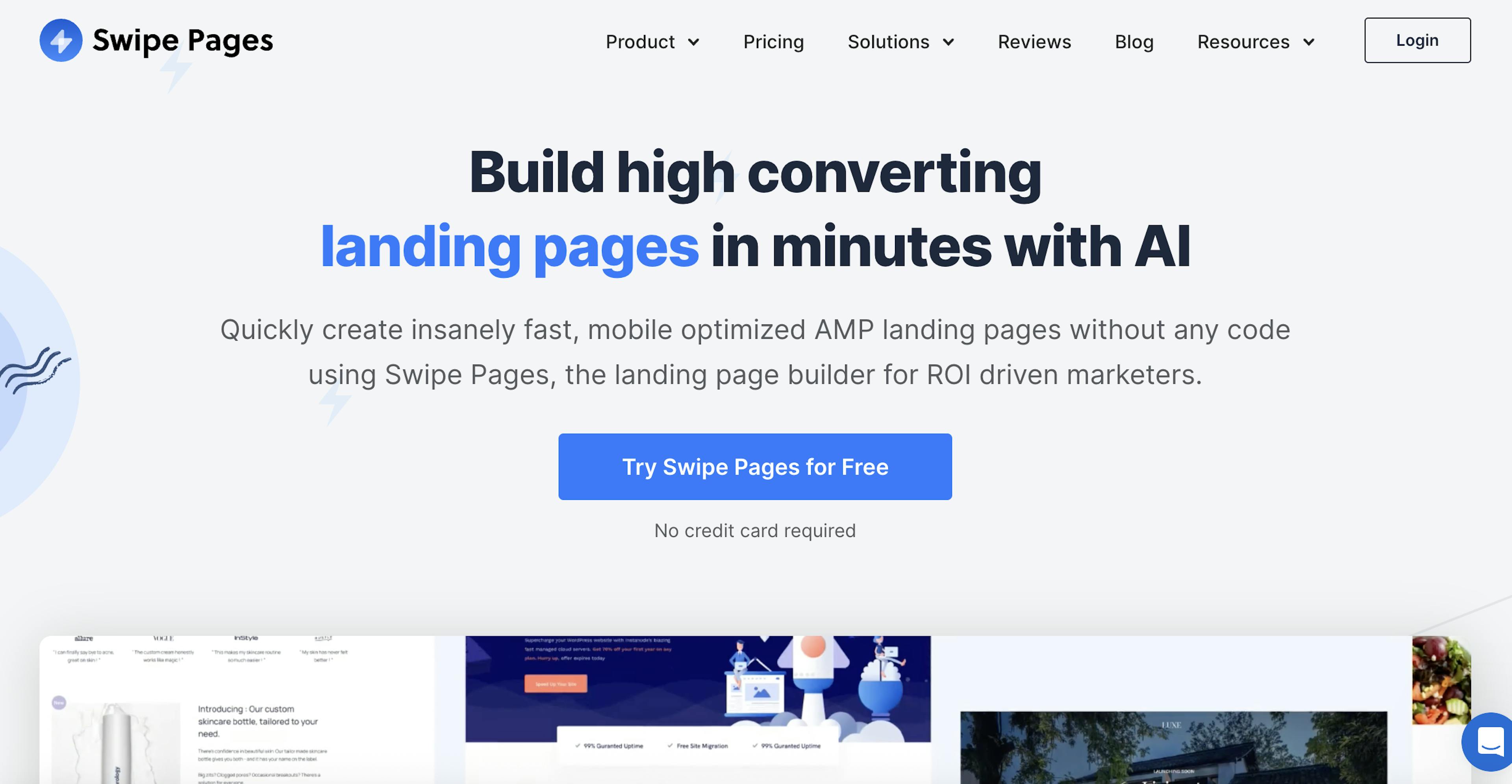 swipe pages landing page builder