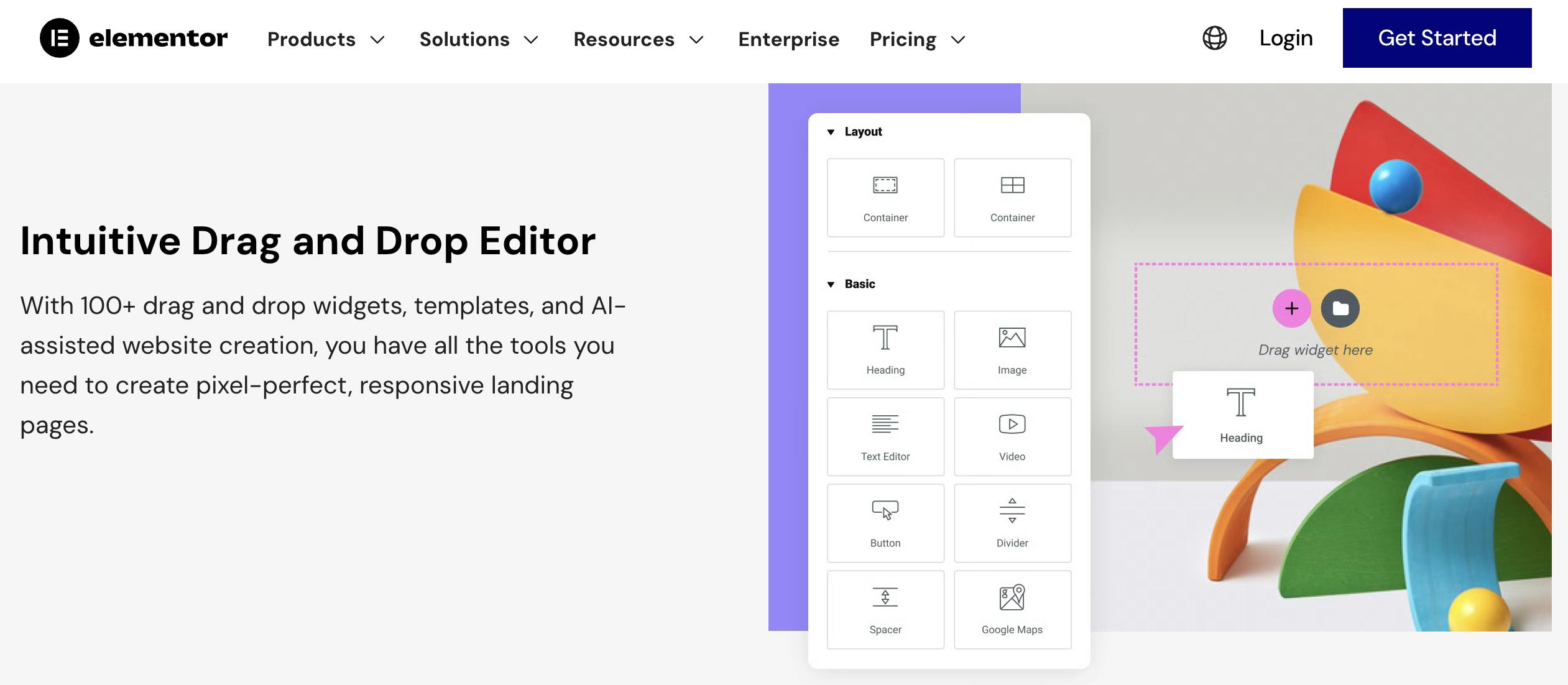 elementor landing page builder