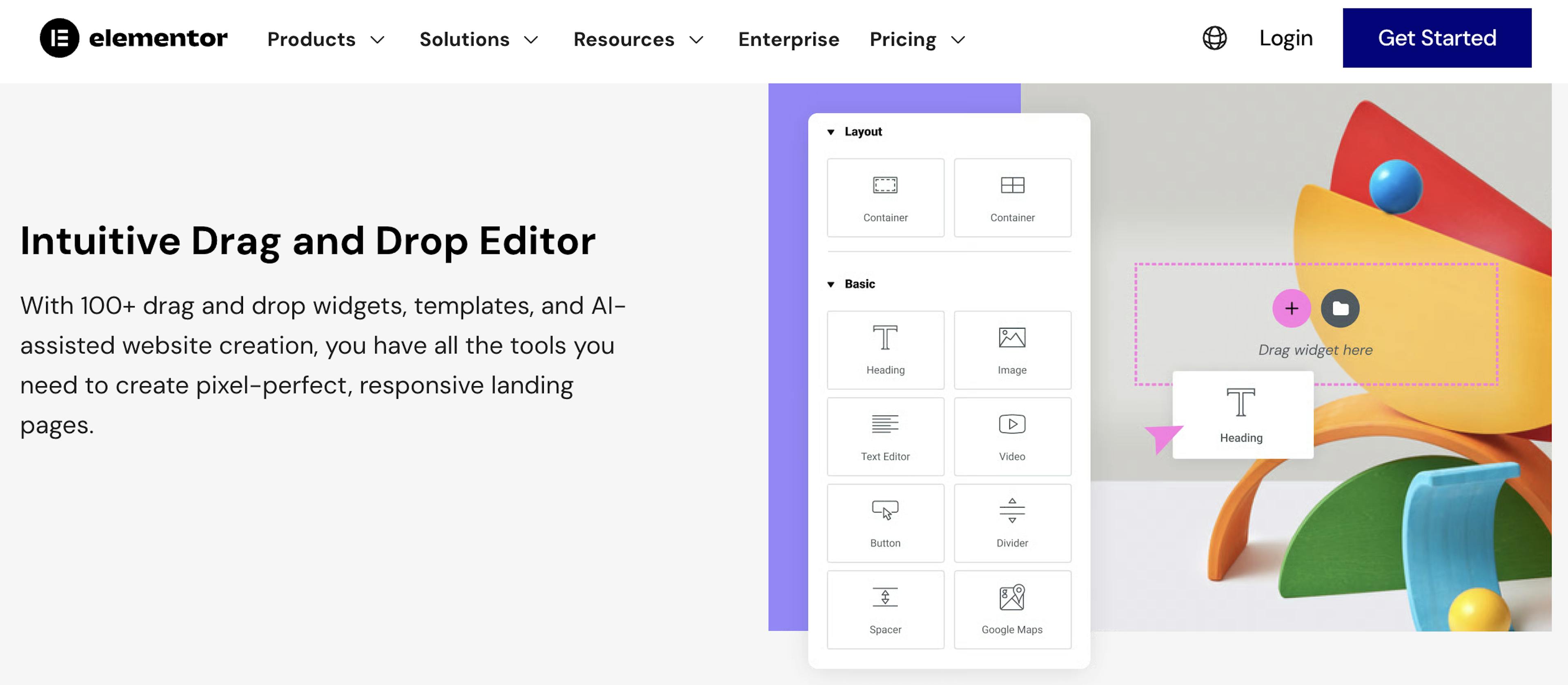elementor landing page builder