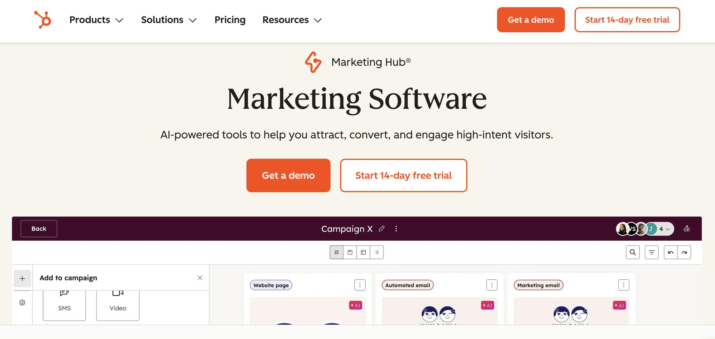 HubSpot marketing hub