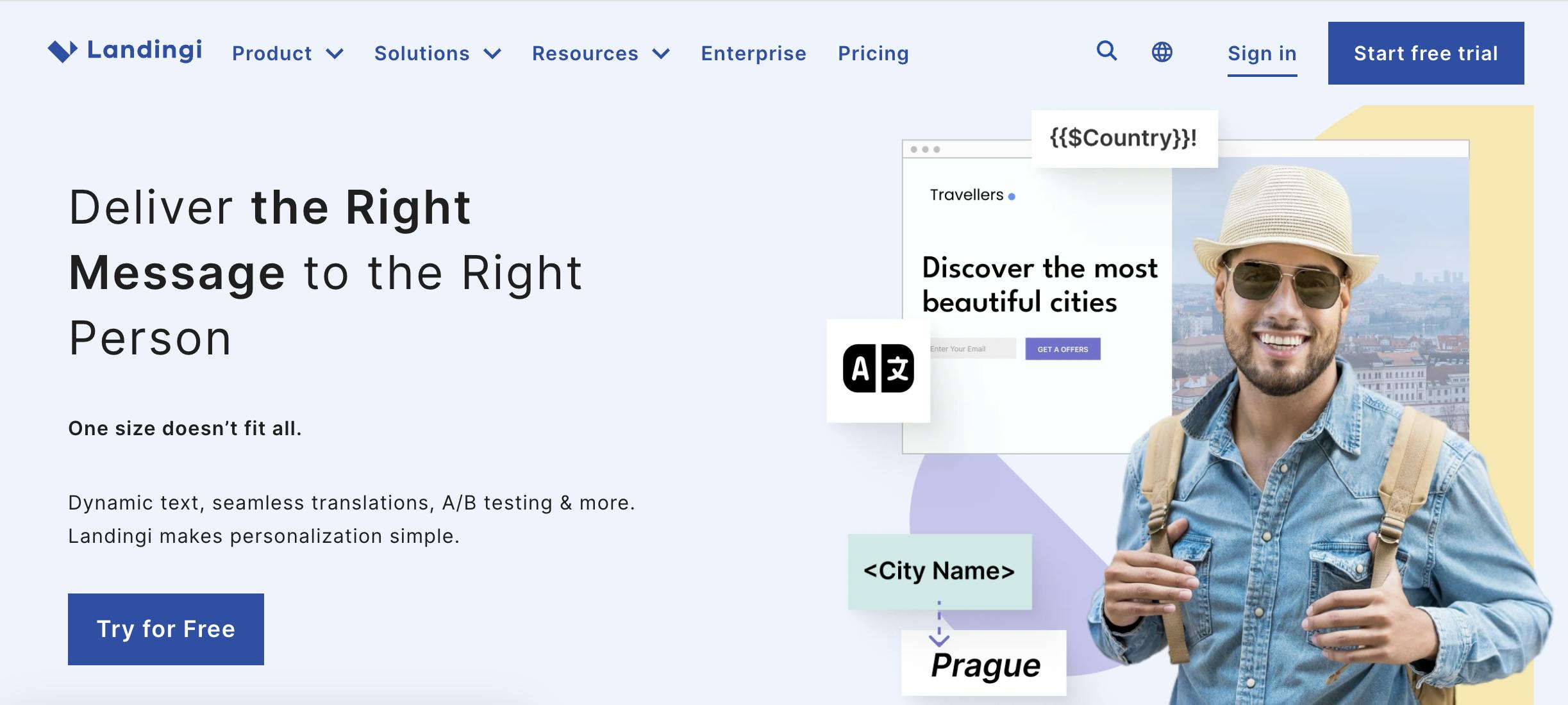 Landingi personalized landing page builder