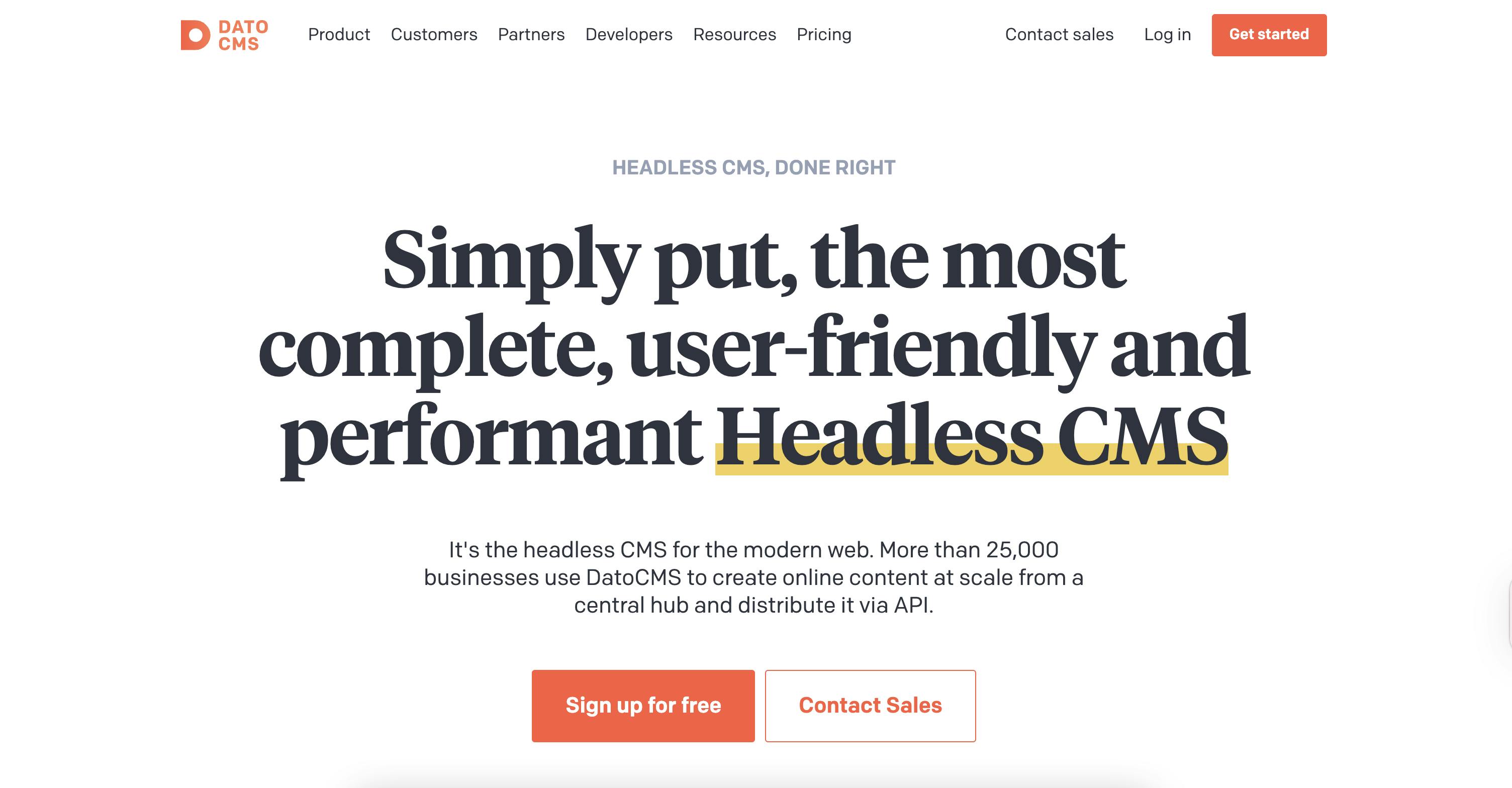 Image of DatoCMS homepage