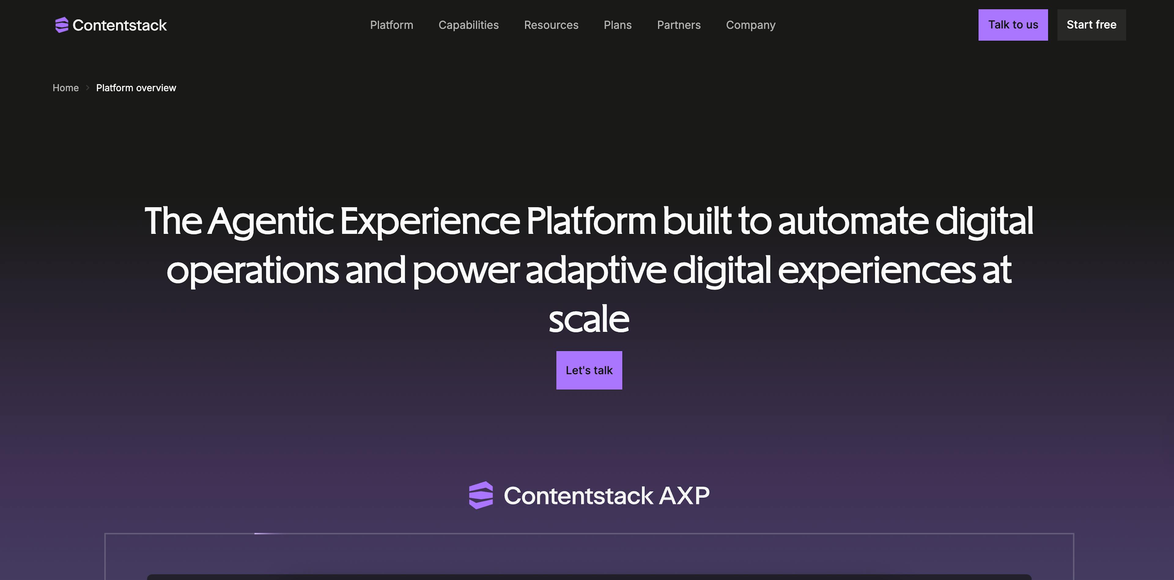 Image of Contentstack homepage