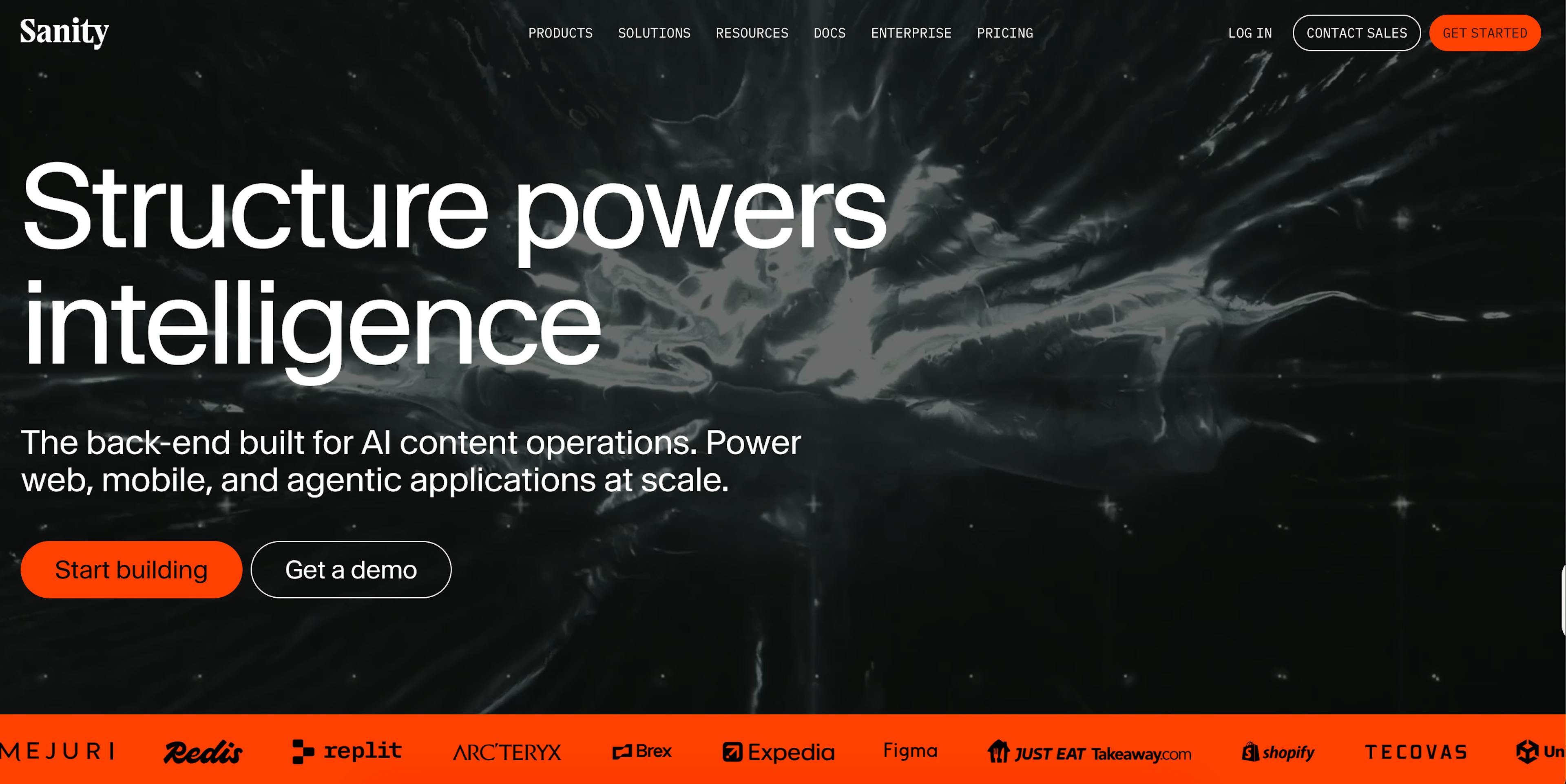 Image of Sanity homepage