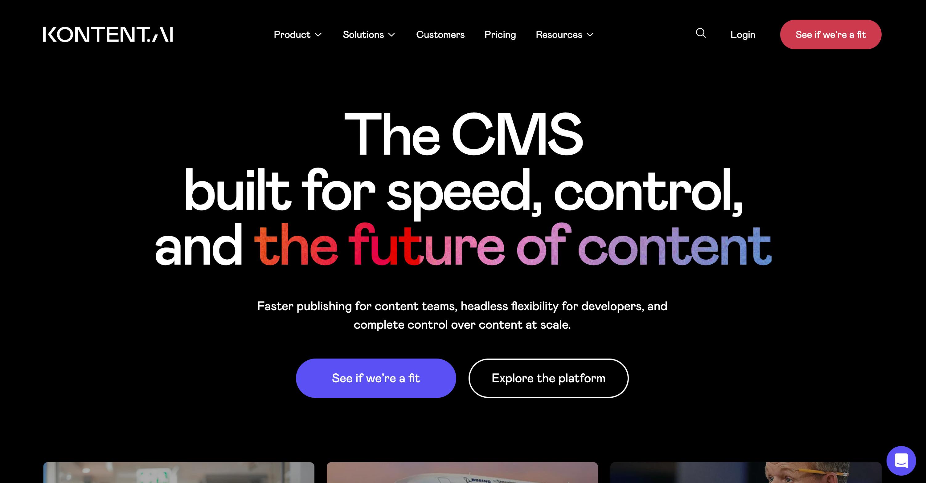 Image of Kontent.ai homepage