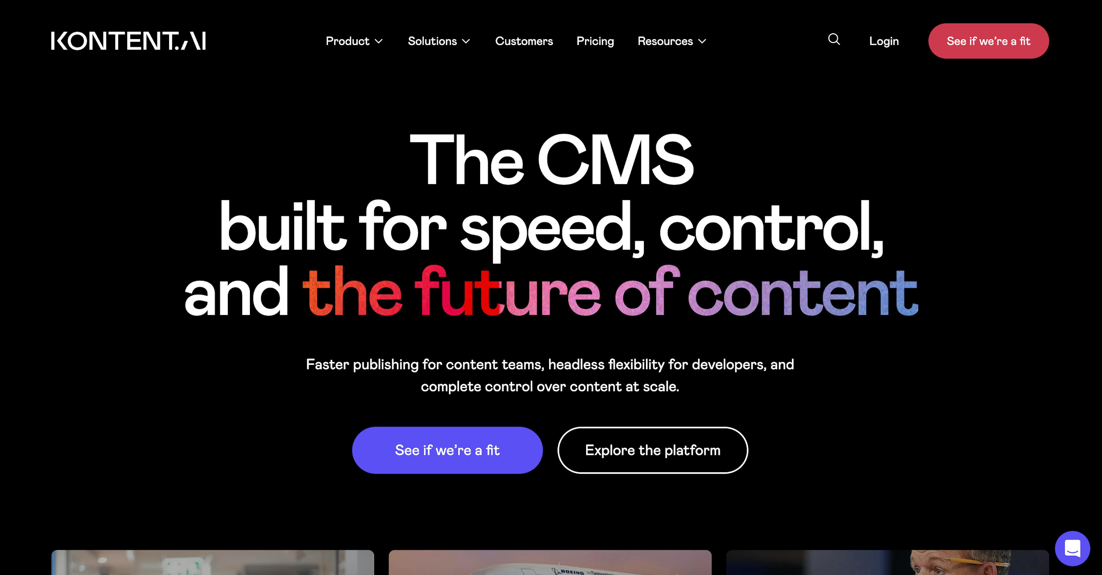 Image of Kontent.ai homepage