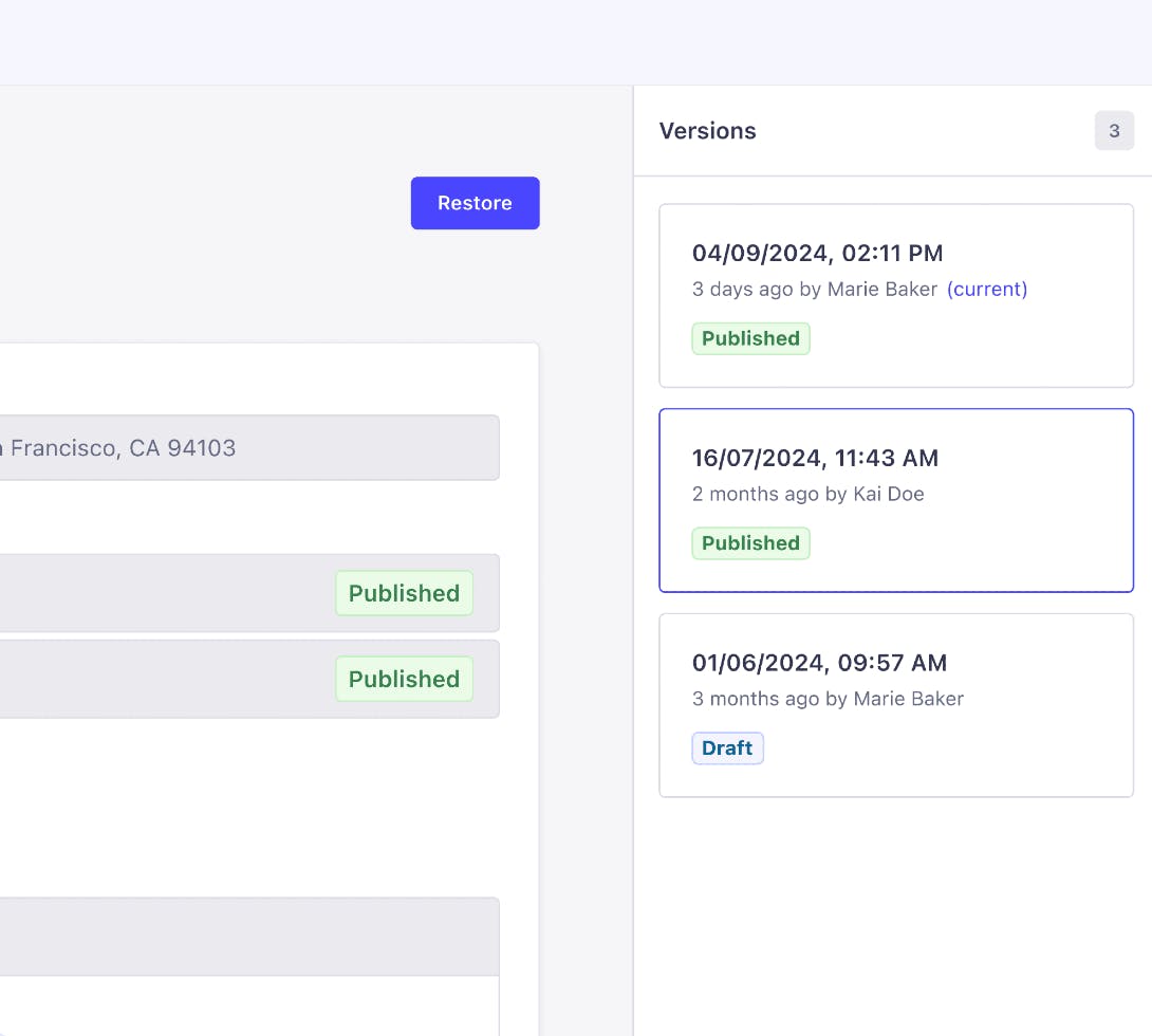 Image of Strapi Content History