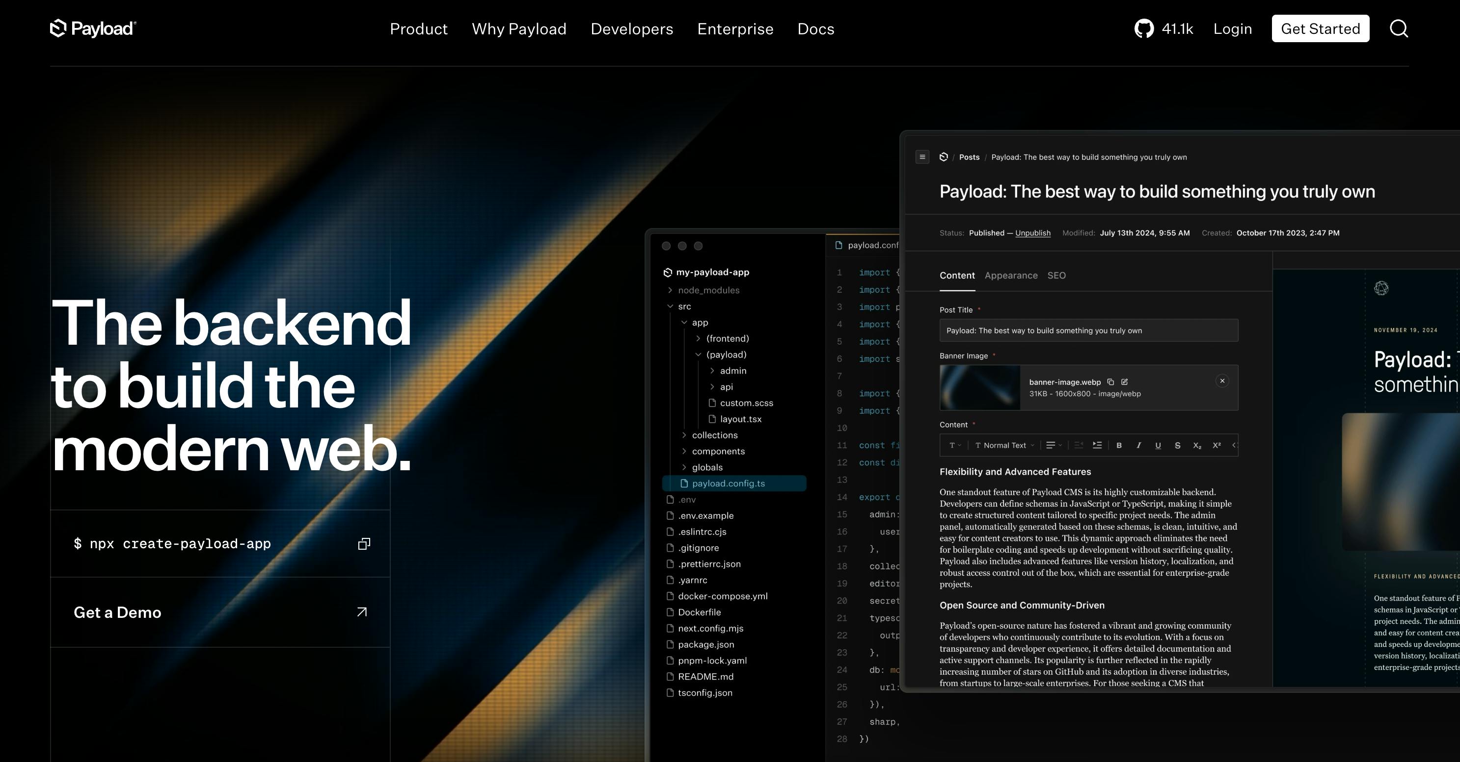 Image of Payload homepage
