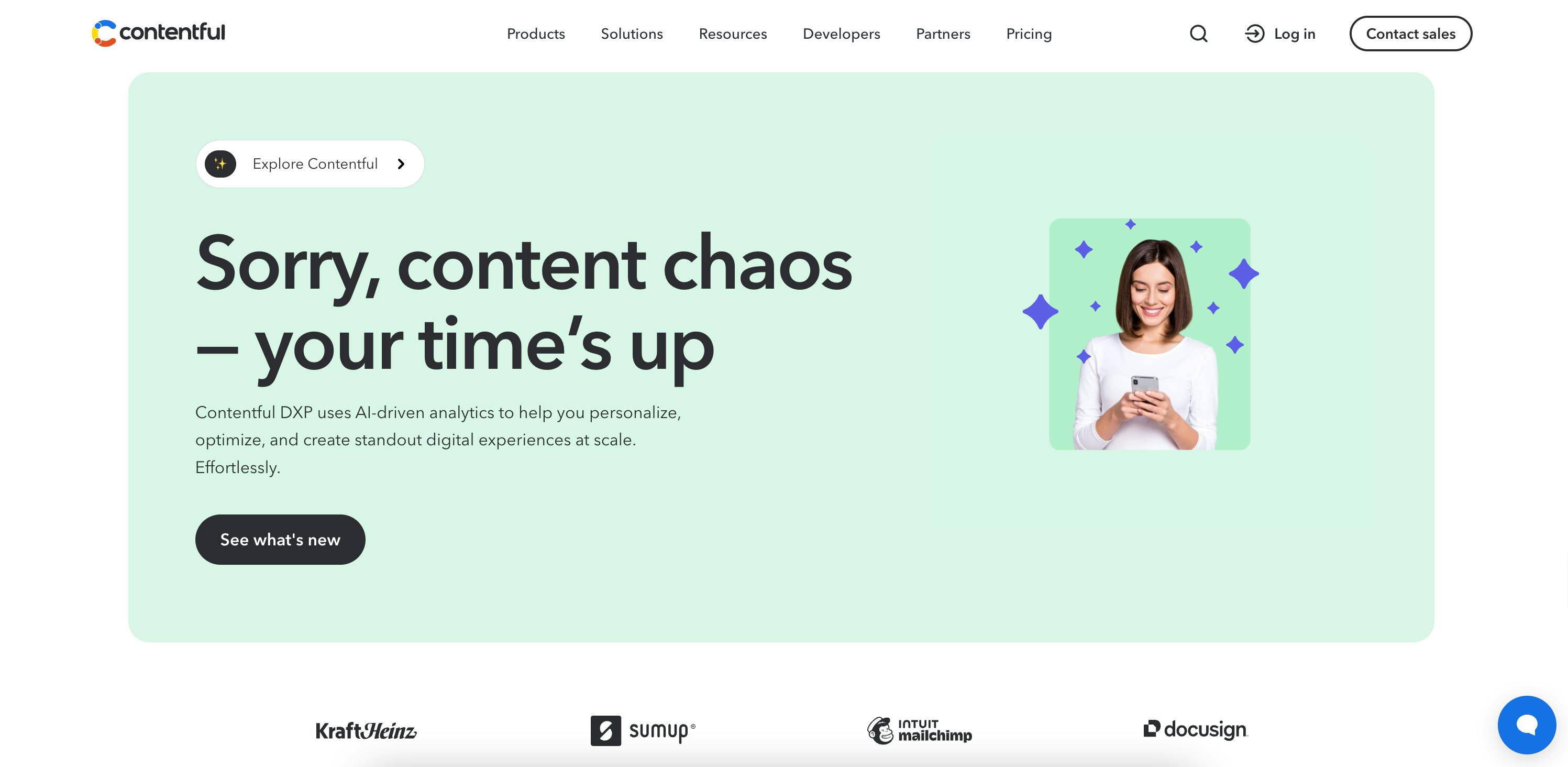 Contentful homepage image