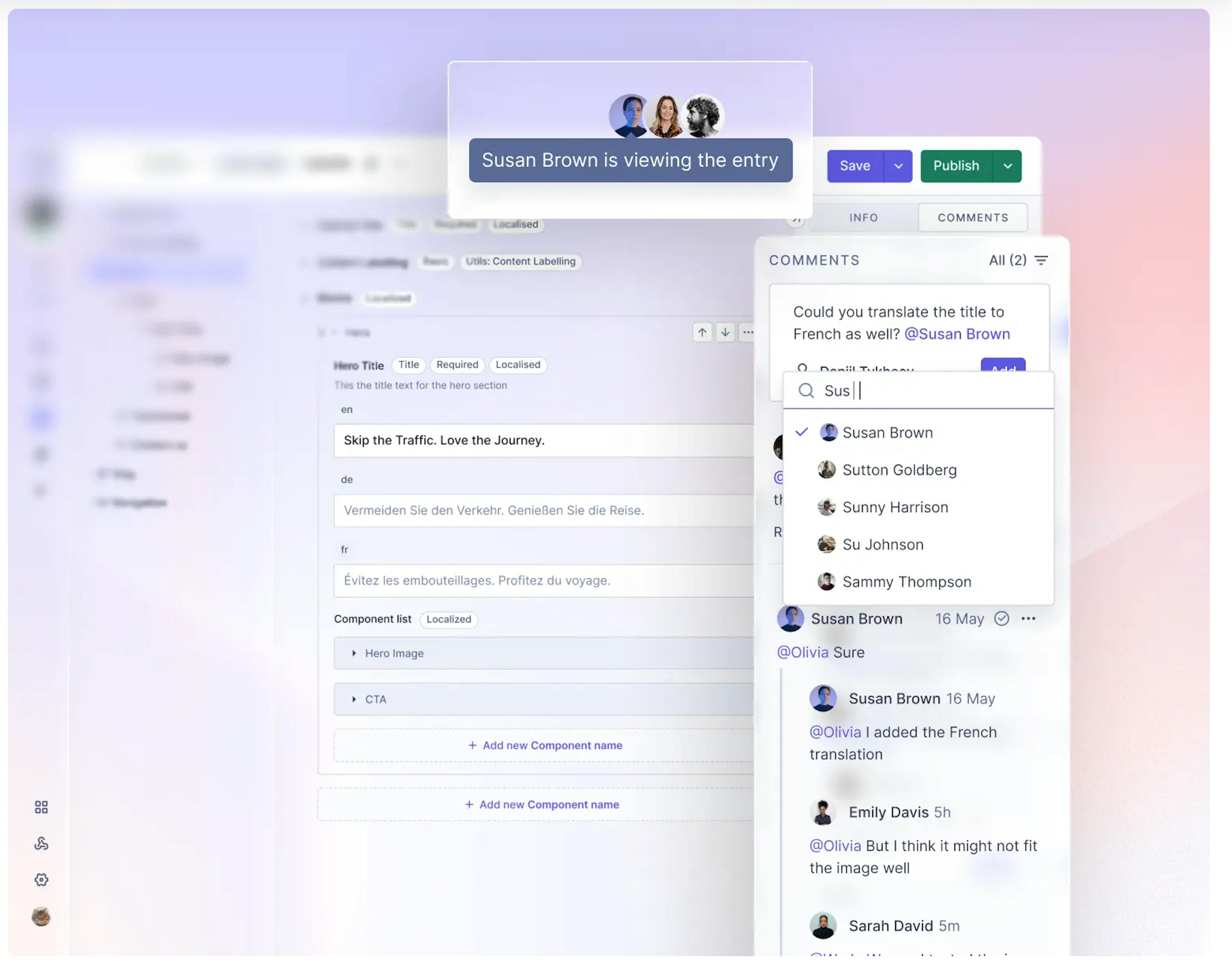 Image of project sharing in Hygraph.