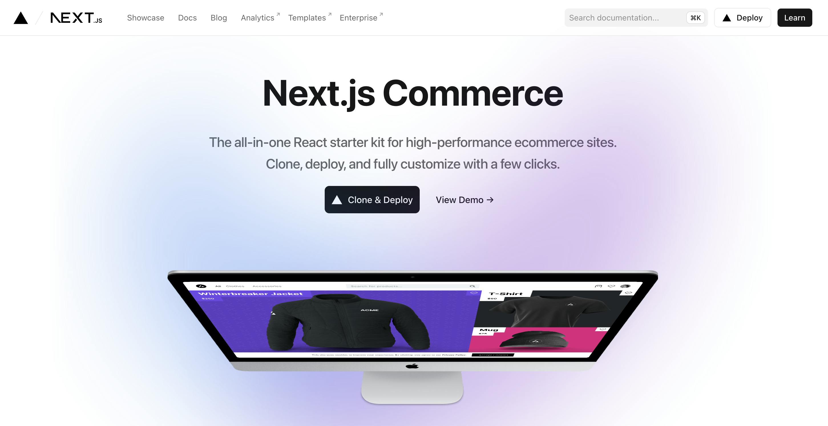 An image of the Next.js commerce starter.