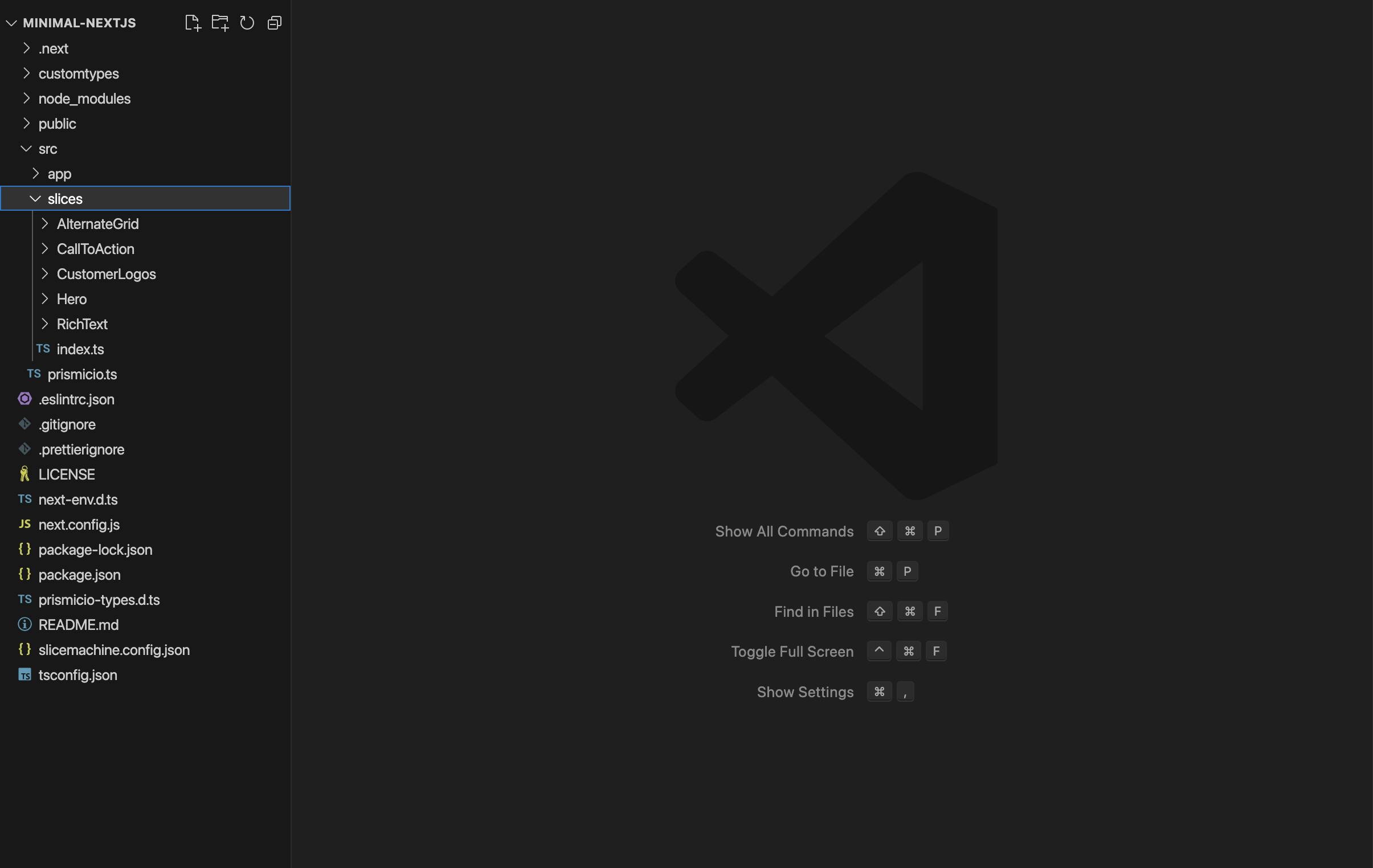 An image of our slices in VScode.