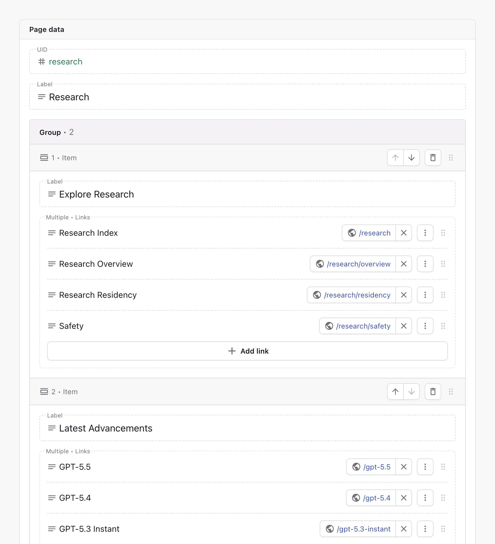 Navigation Submenu custom type in the Page Builder