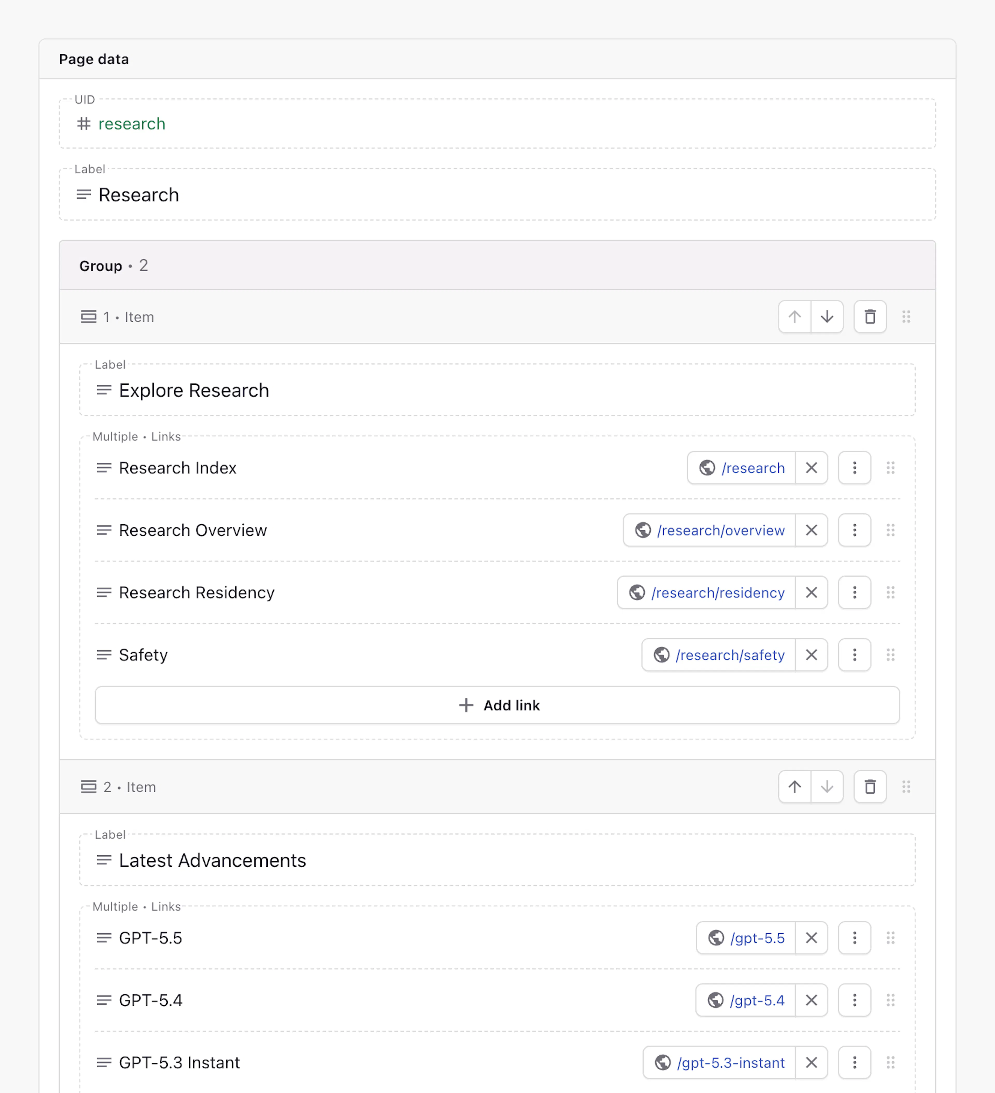 Navigation Submenu custom type in the Page Builder