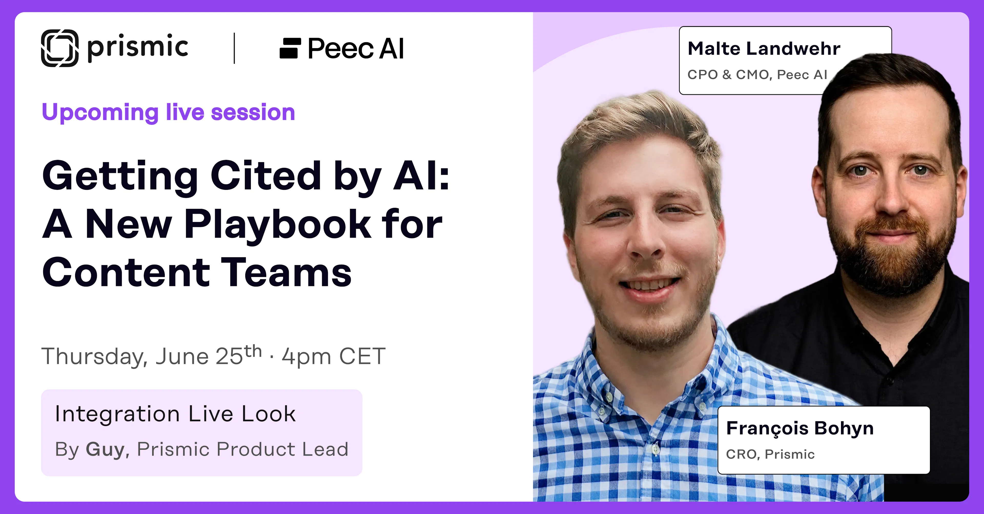 Prismic and Peec AI Webinar photo