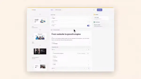 Image of the Page Builder in Prismic