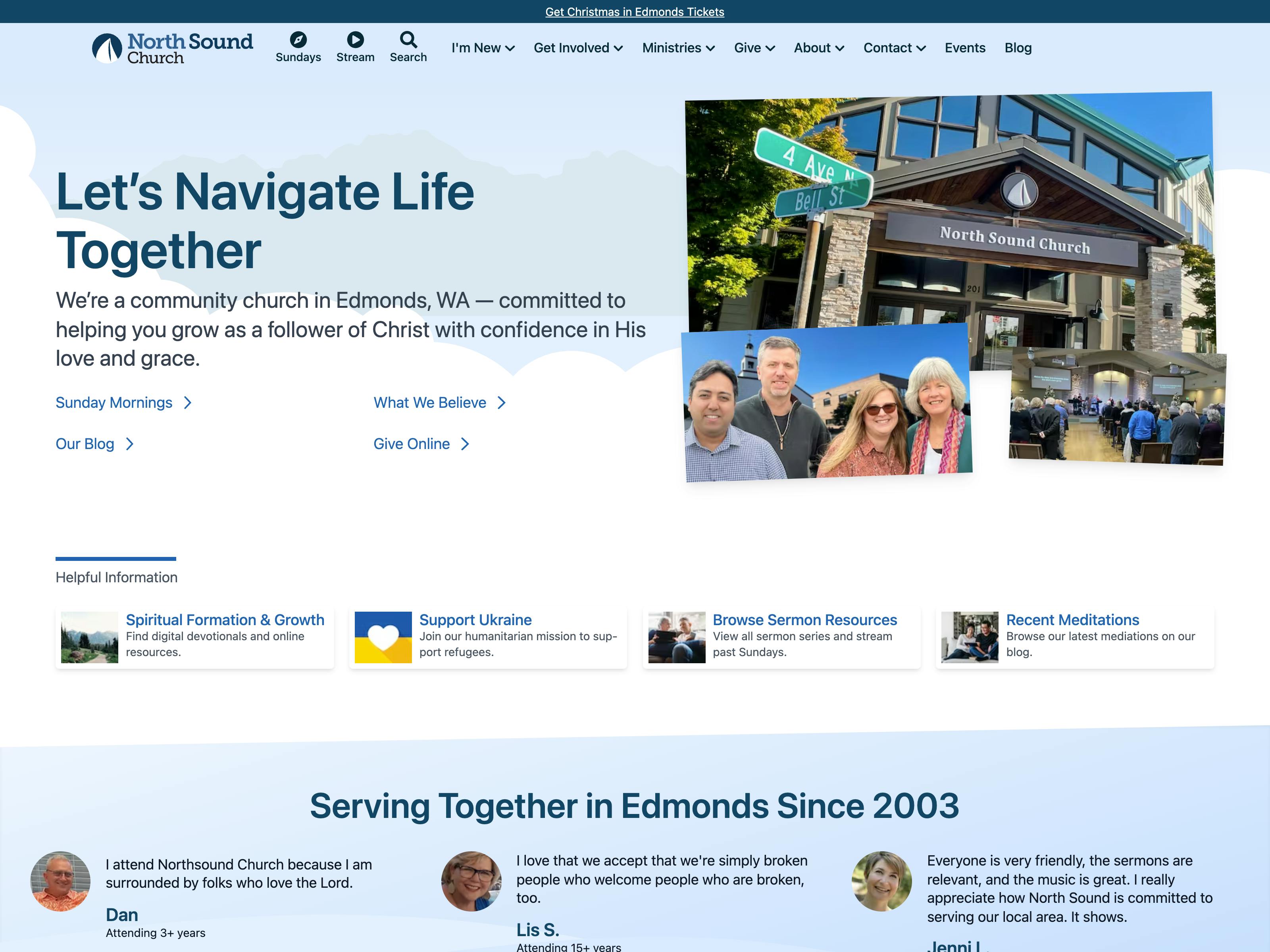 North Sound Church website screenshot