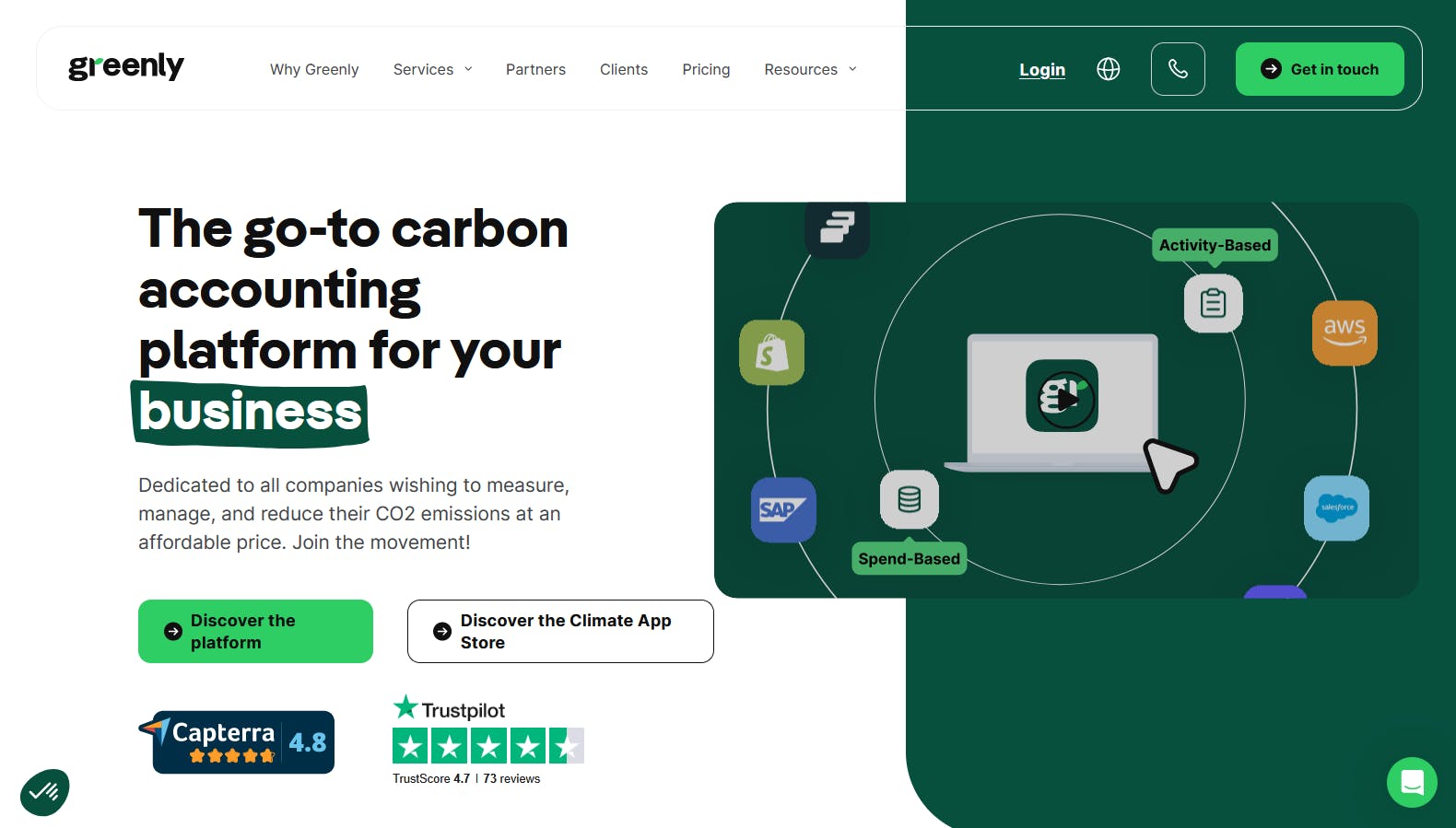 Greenly Website Landing Pages built with Prismic