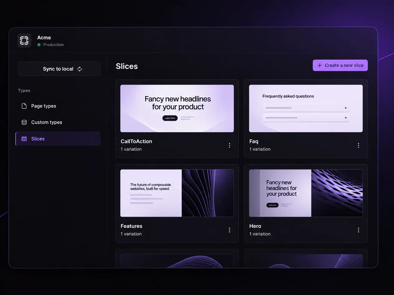 Prismic Slices Type Builder