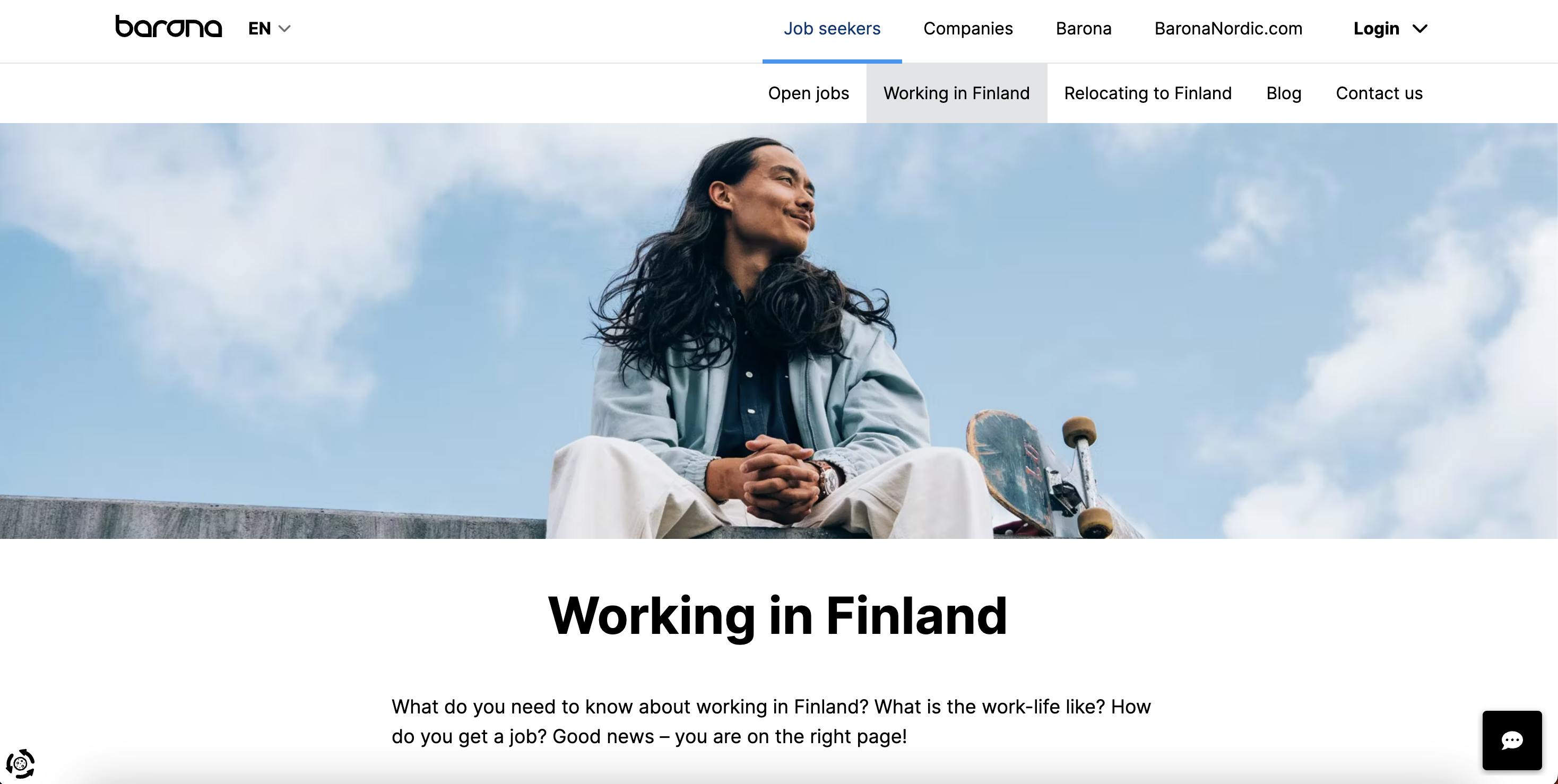 Barona Finland Knowledge base website