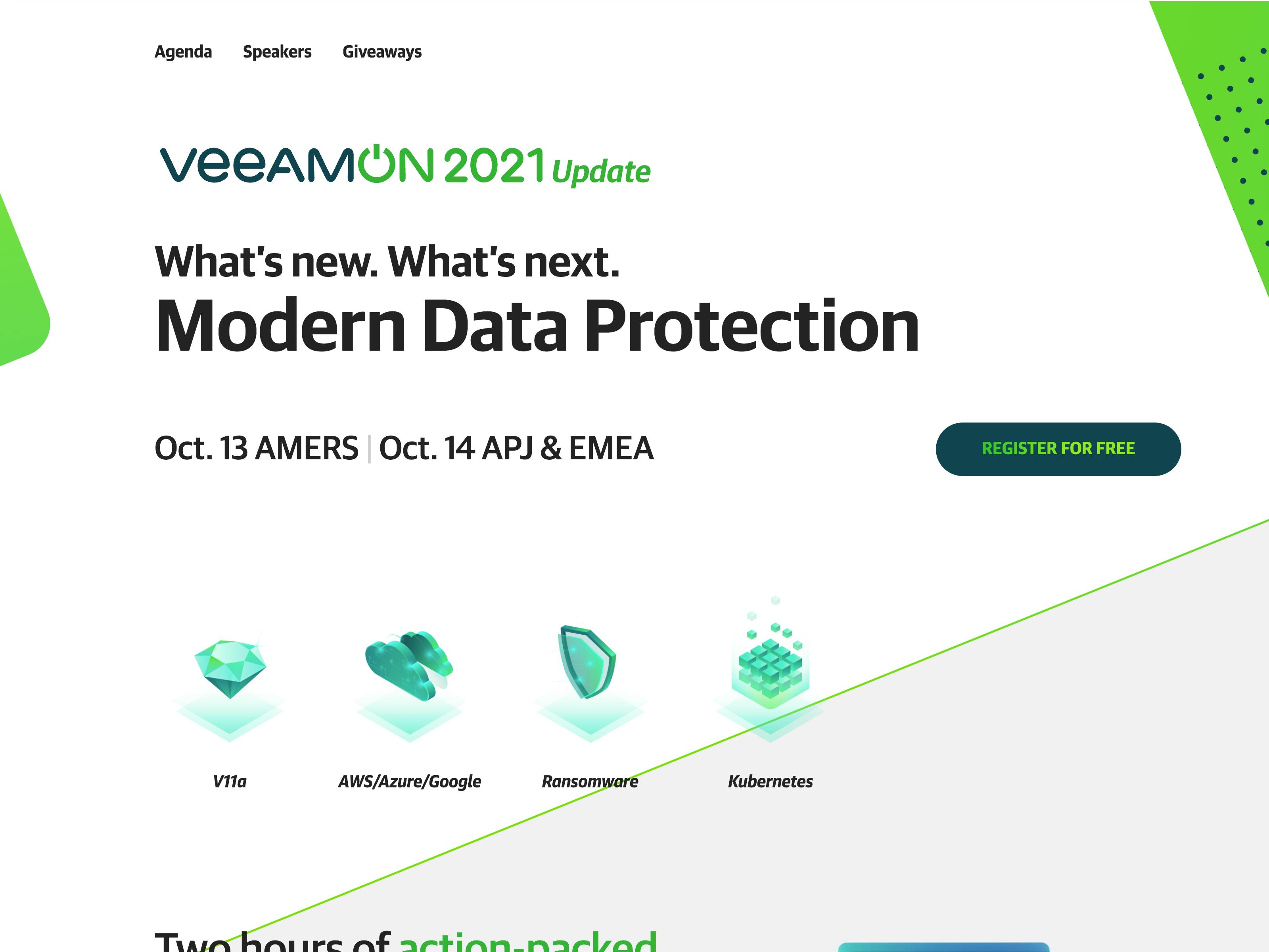 VeeamOn Web Event website screenshot