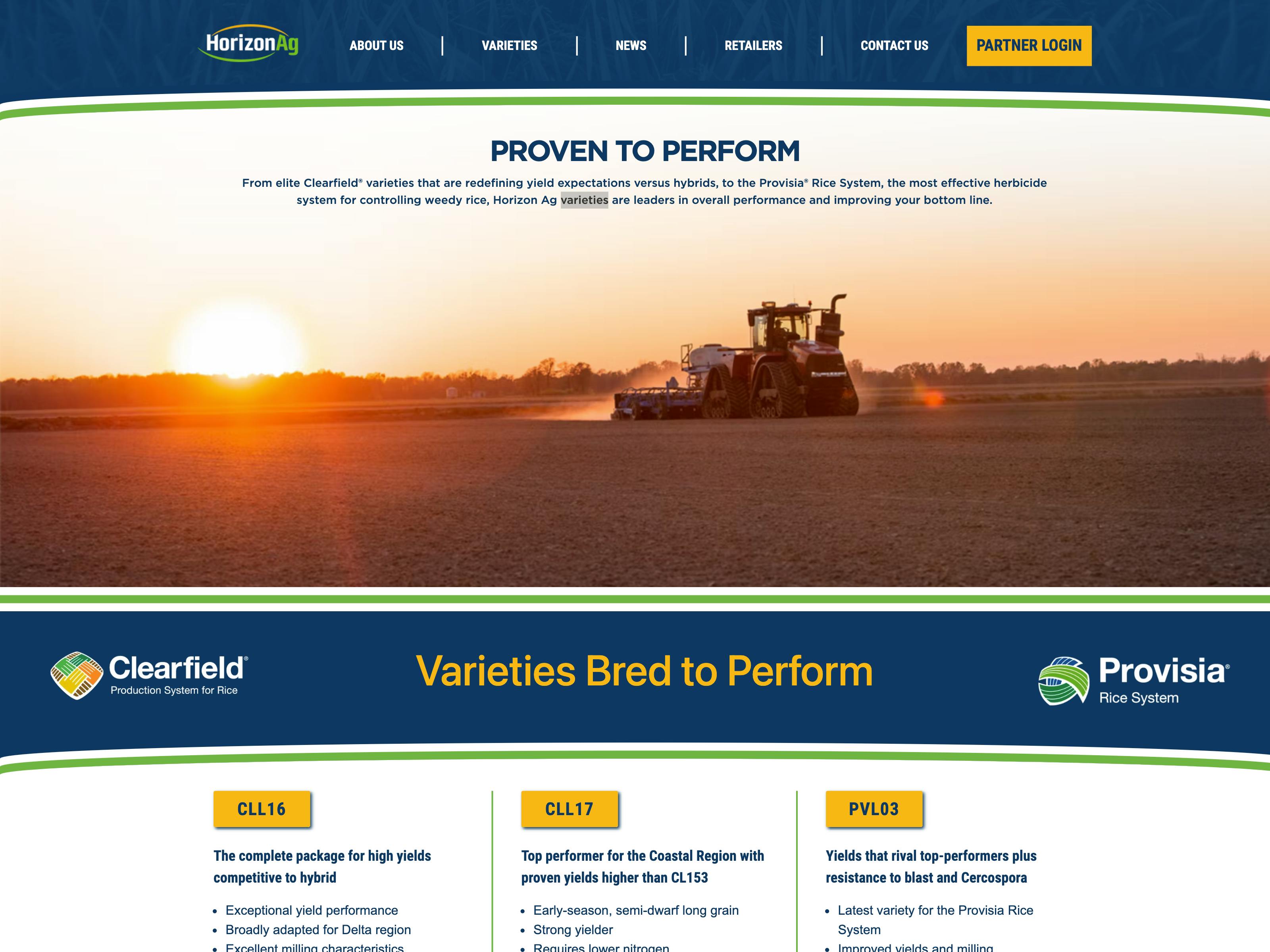 Horizon Ag website screenshot