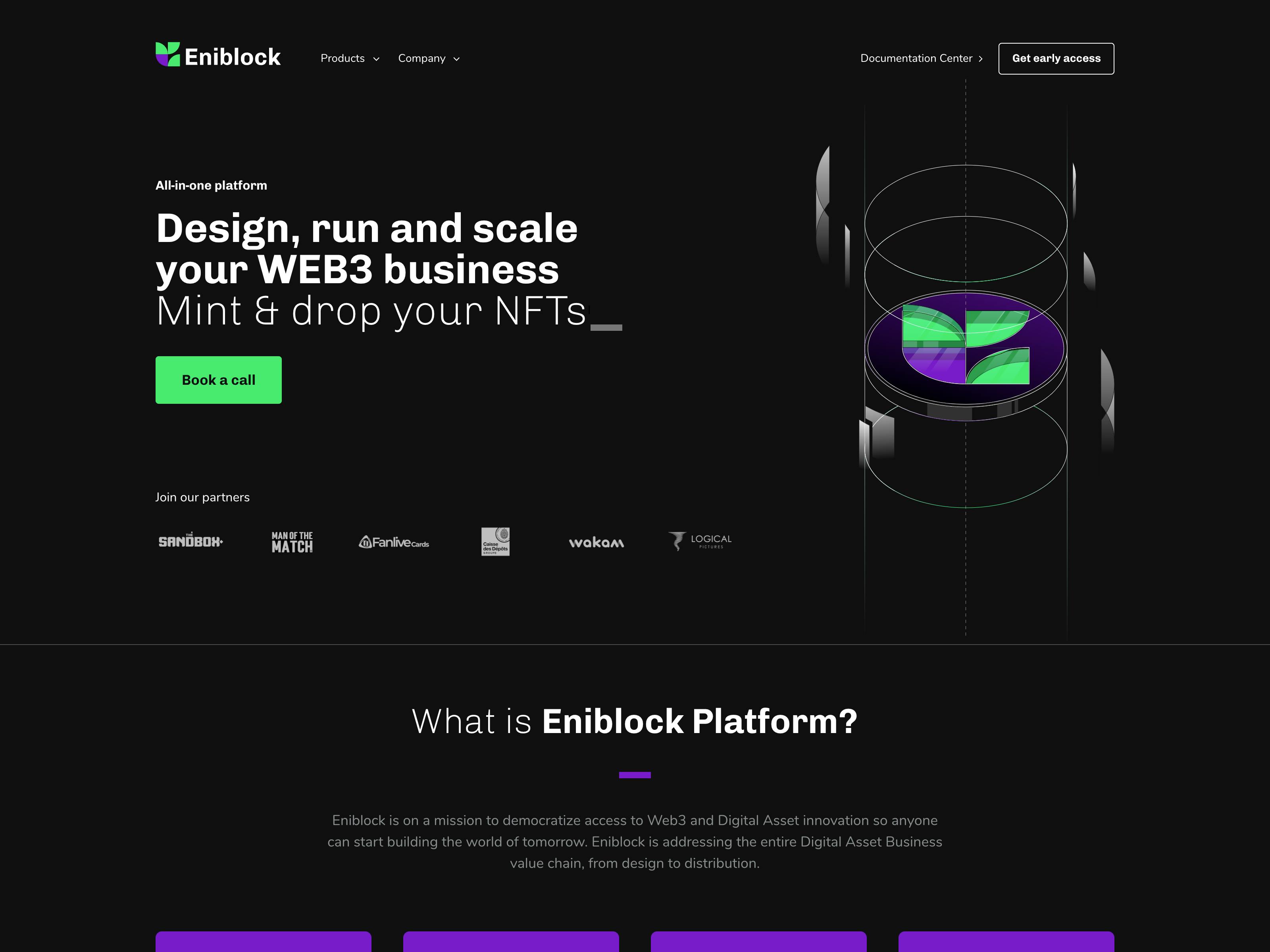 Eniblock website screenshot