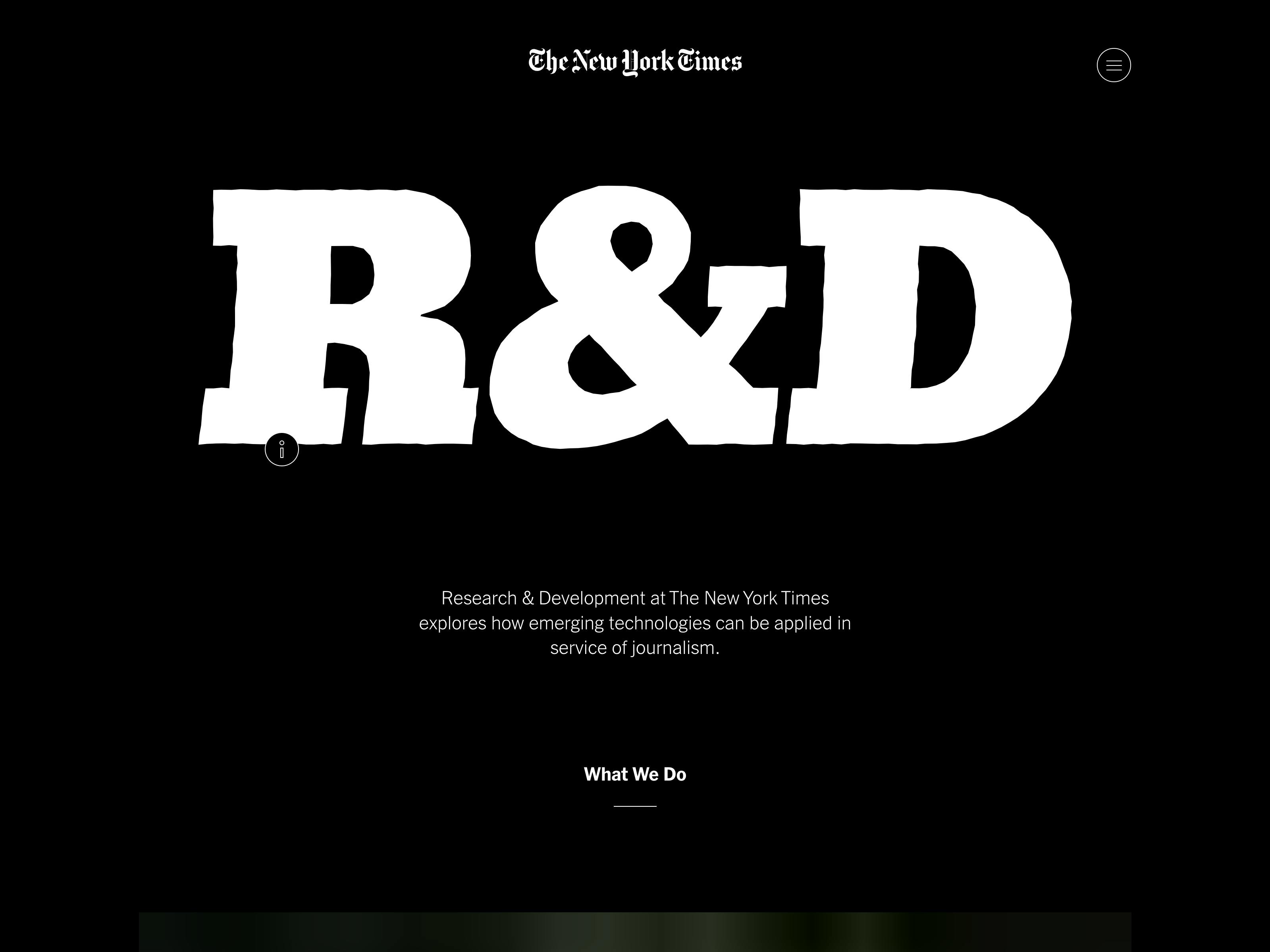 The New York Times R&D website screenshot